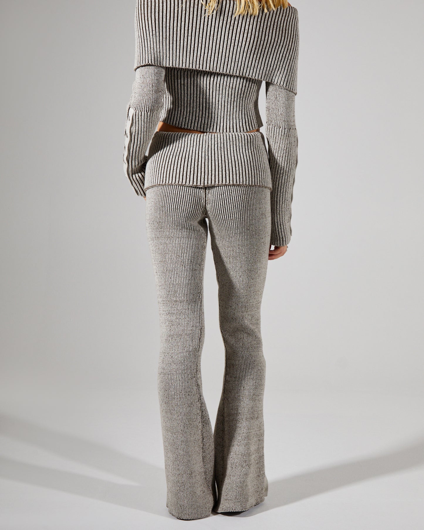 Plated Knit Popper Trousers