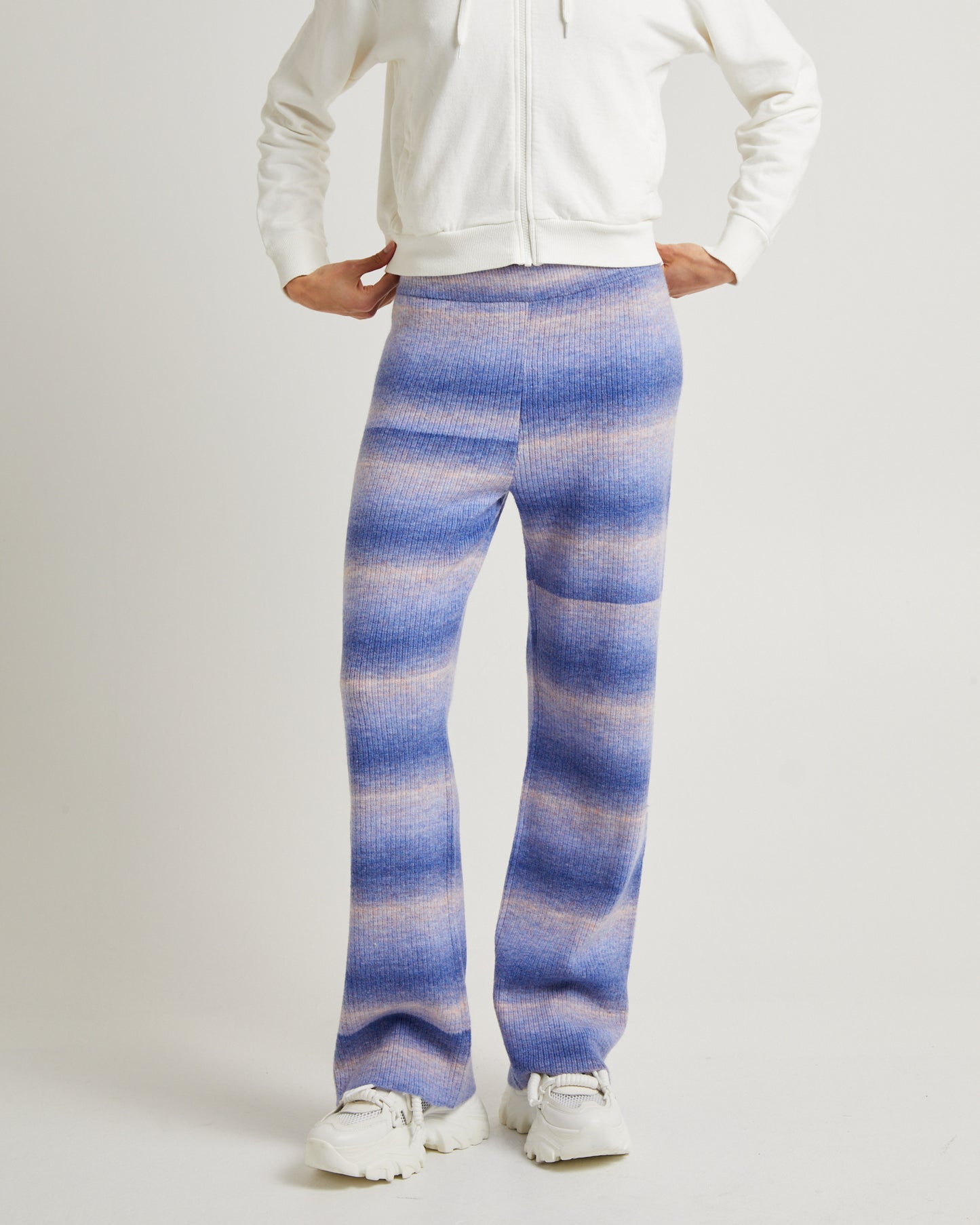 Pnoom Wide Leg Knit Pants Powder Blue