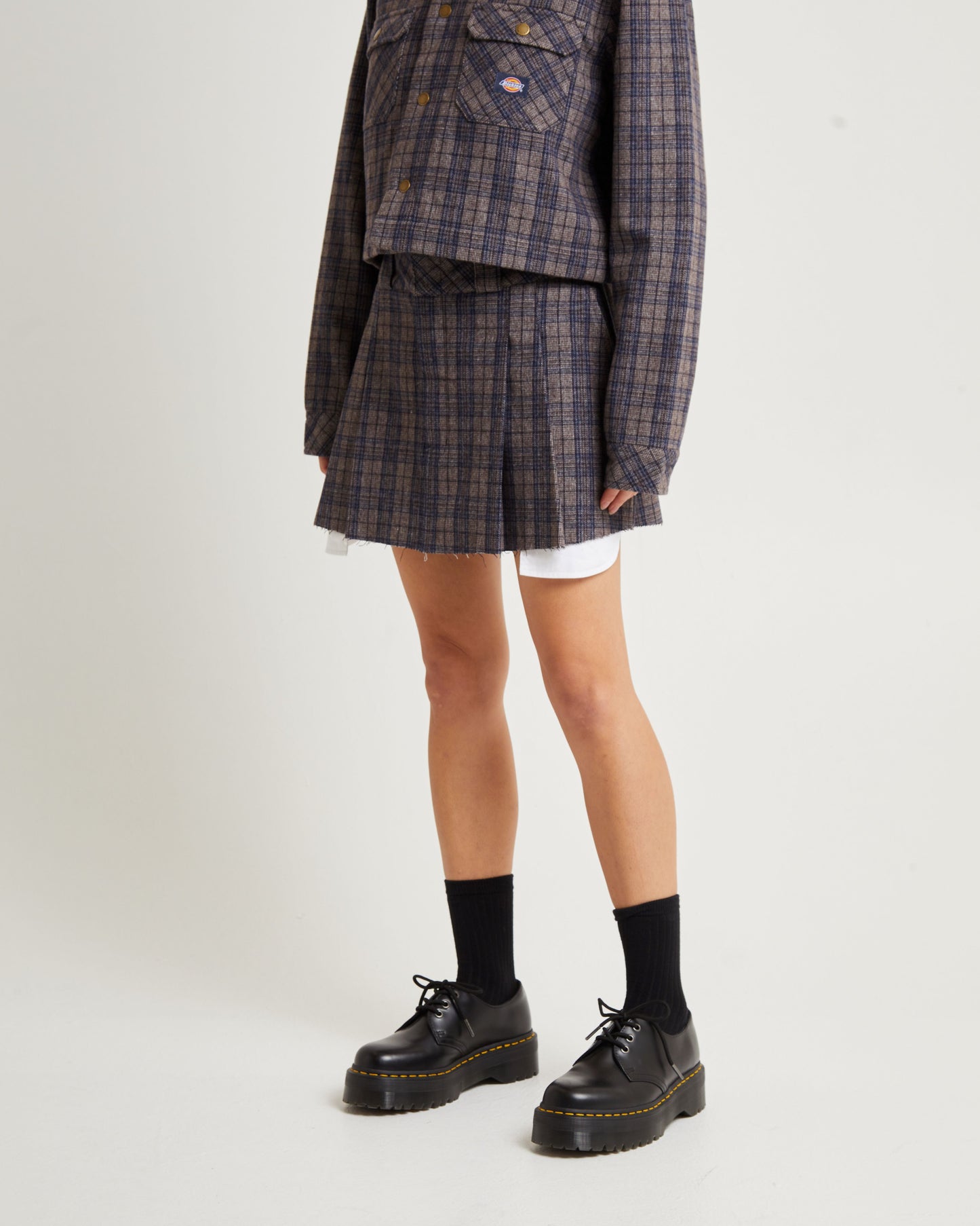 Savannah Mini Skirt Navy Plaid