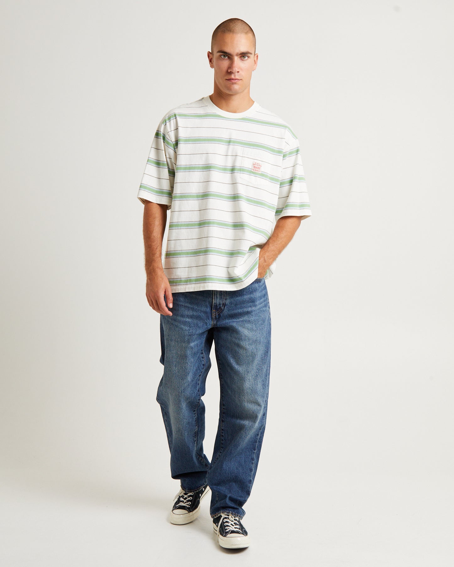 Short Sleeve Workwear T-Shirt Stanlee Strip Egret