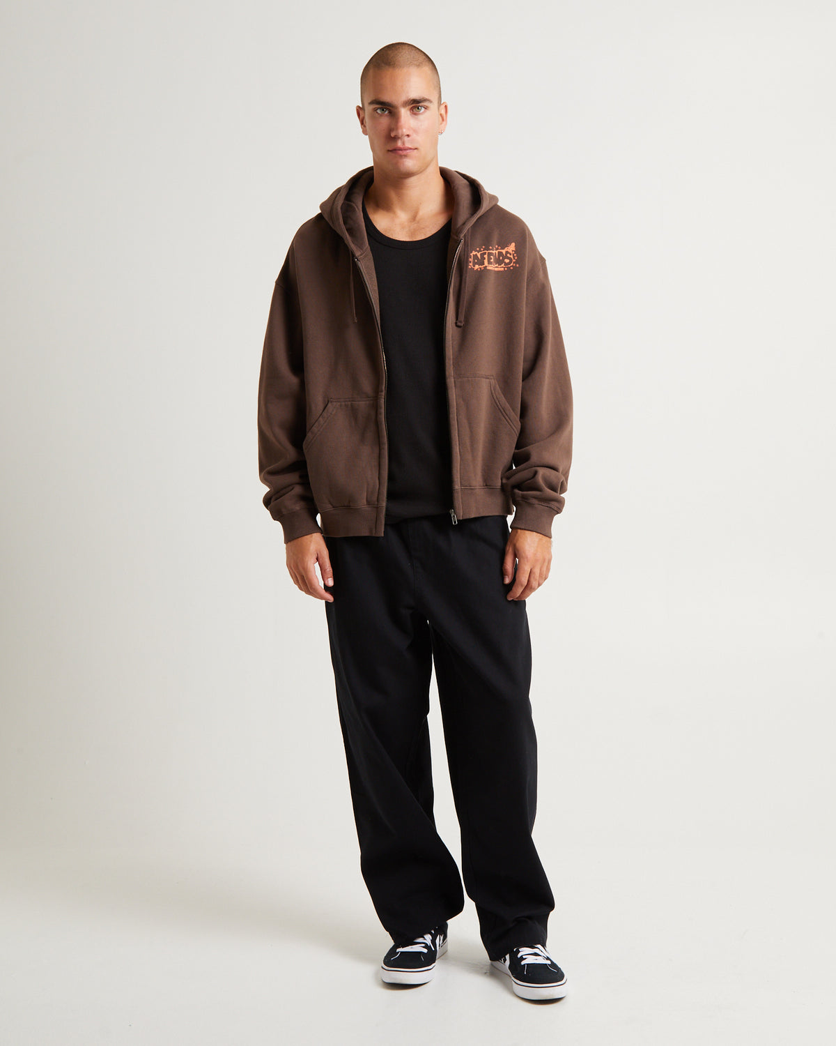 Cosmic Life Recycled Zip Hoodie Coffee COFFEE