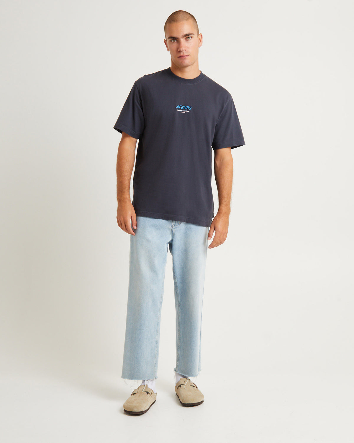 Message Recycled Retro Fit T-Shirt Charcoal CHARCOAL