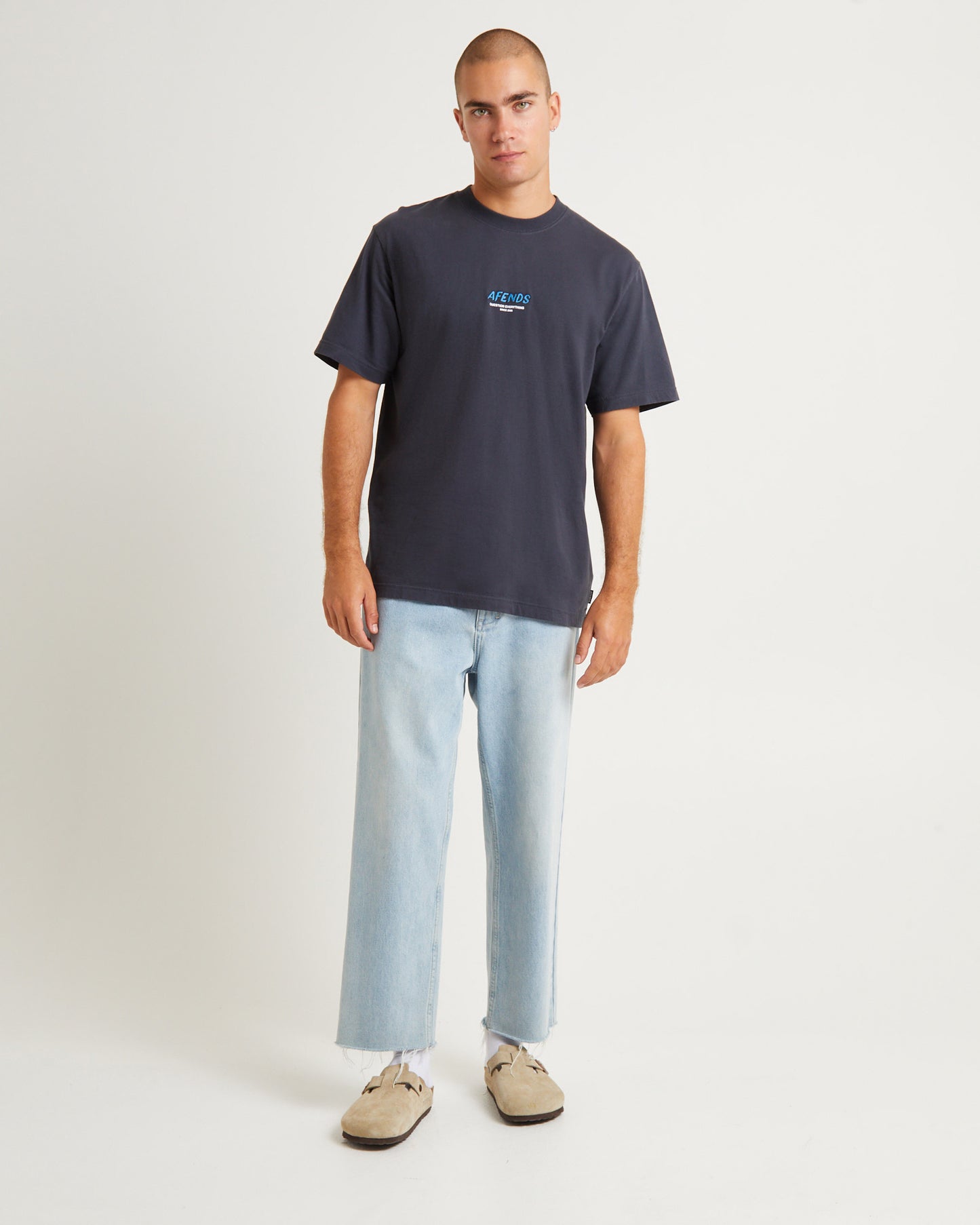 Message Recycled Retro Fit T-Shirt Charcoal