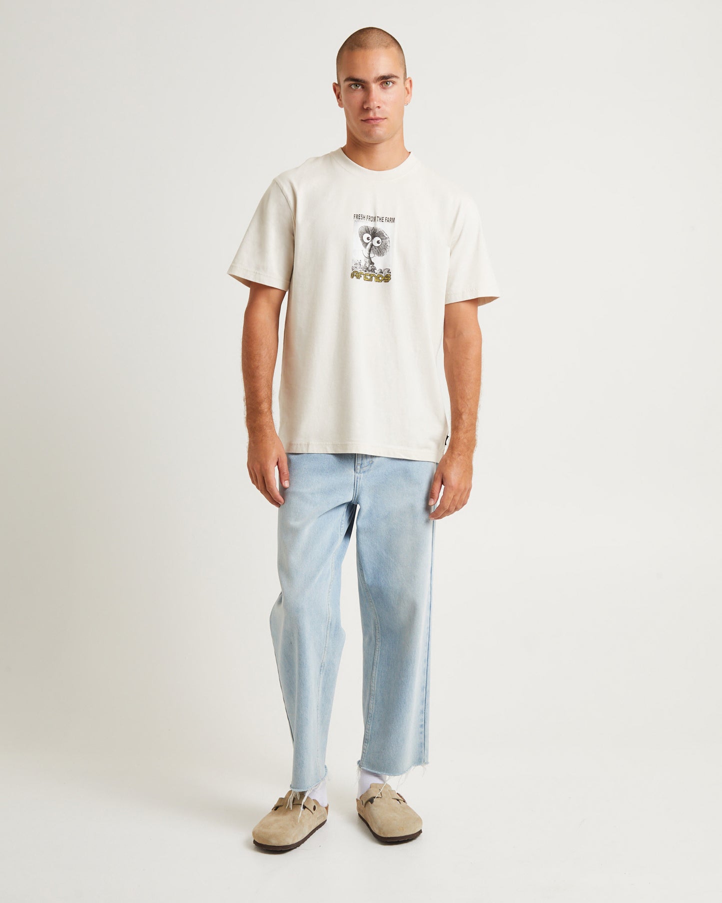 Farm Fresh Recycled Retro Fit T-Shirt Moonbeam