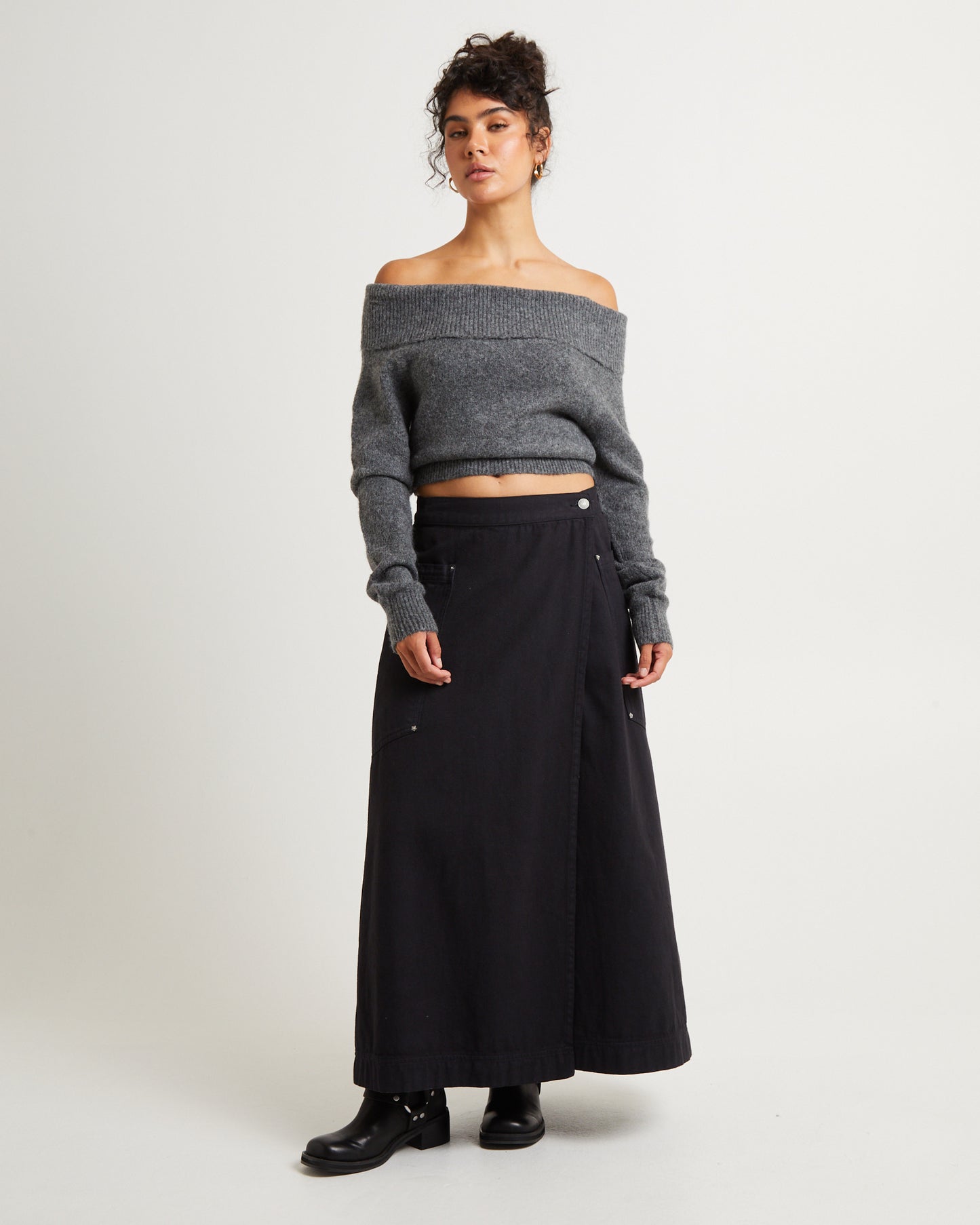 Milly Off Shoulder Knit Sweater