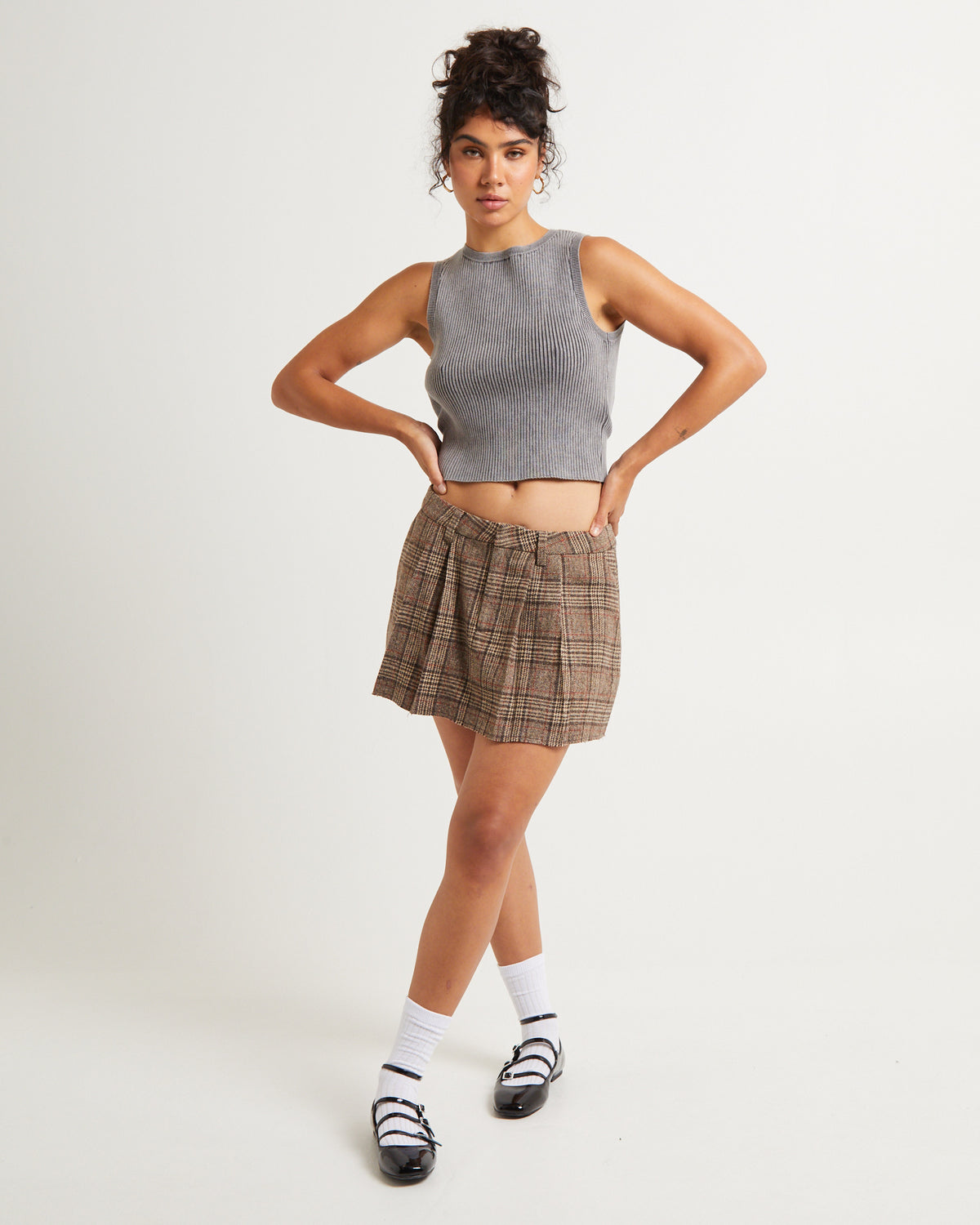 Acid Rave Rib Knit Top ACID GREY