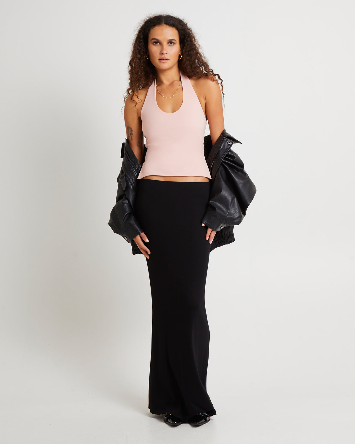 Tara Slinky Halter Top BALLET PINK