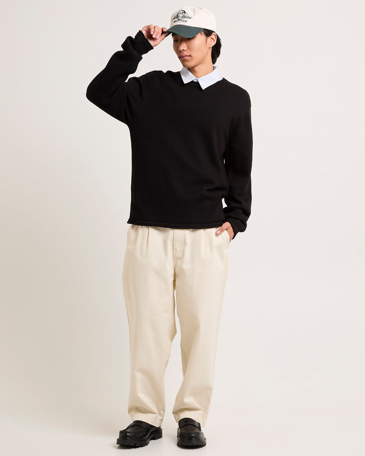 Scotts Long Sleeve Knit Jumper BLACK