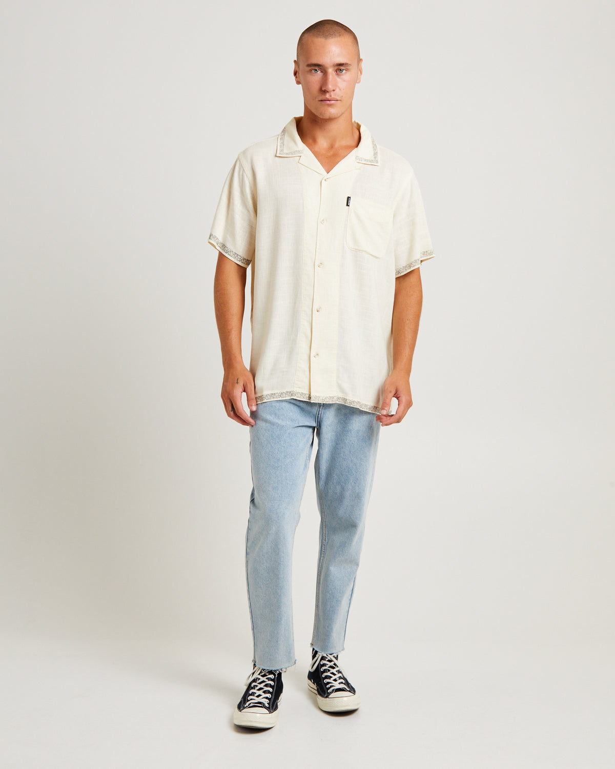 Pandaan Linen Short Sleeve Shirt Natural NATURAL
