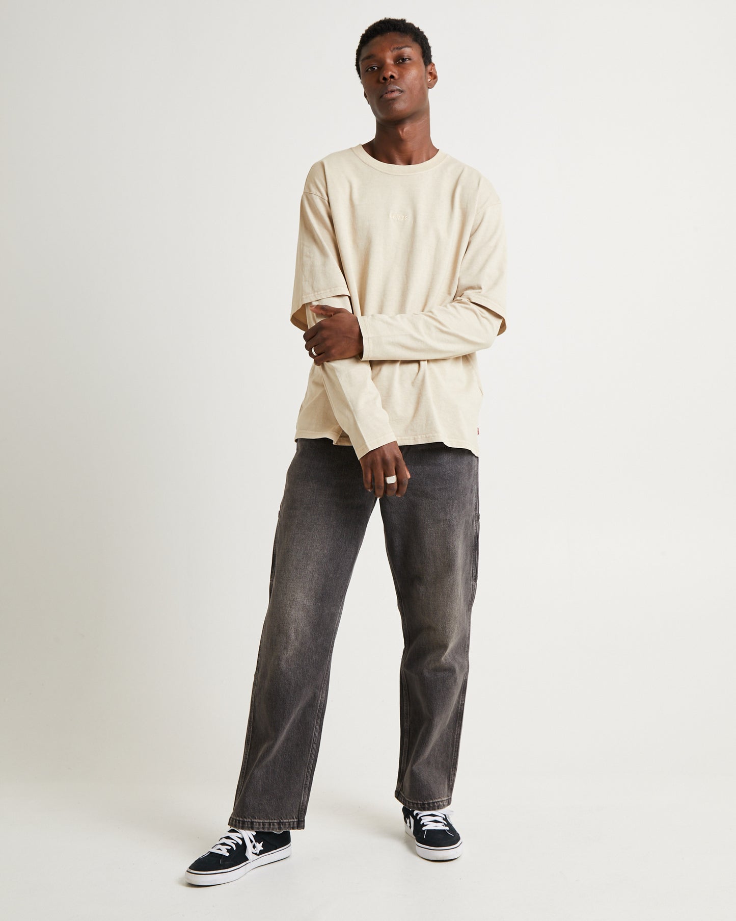 Long Sleeve Twofer Shirt Feather Grey