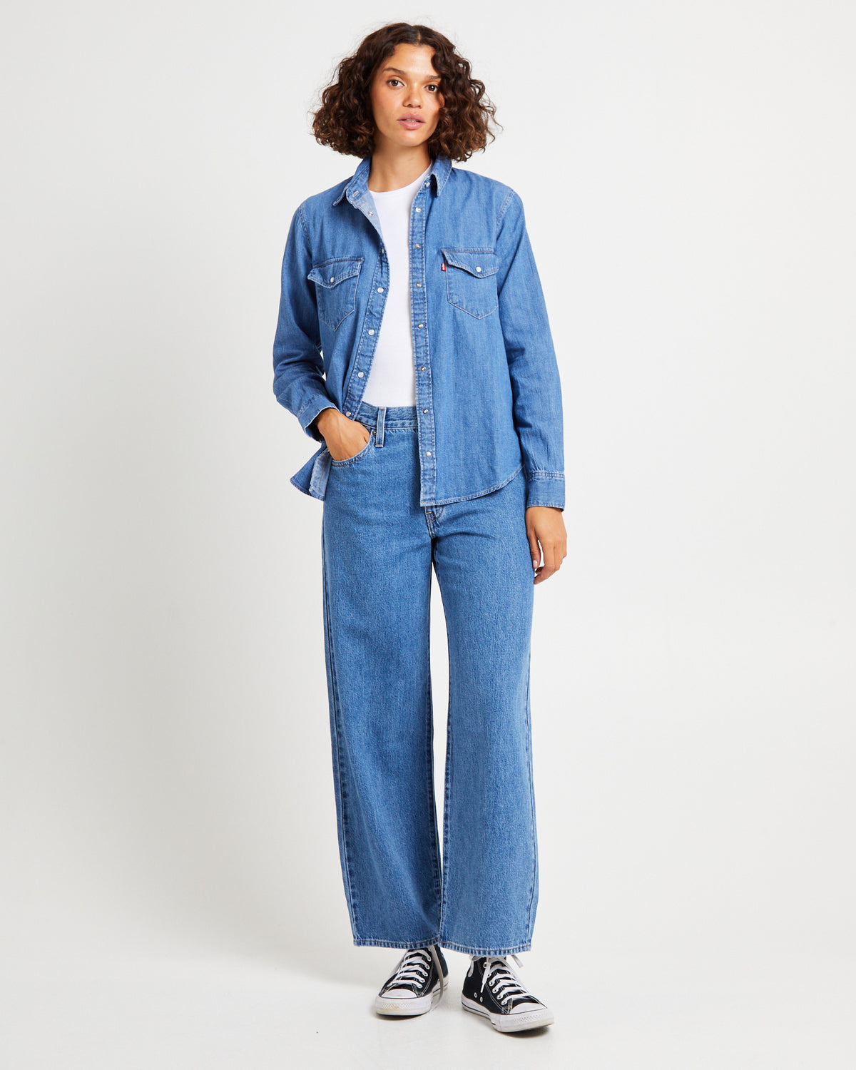 Iconic Western Long Sleeve Denim Shirt GOING STEADY