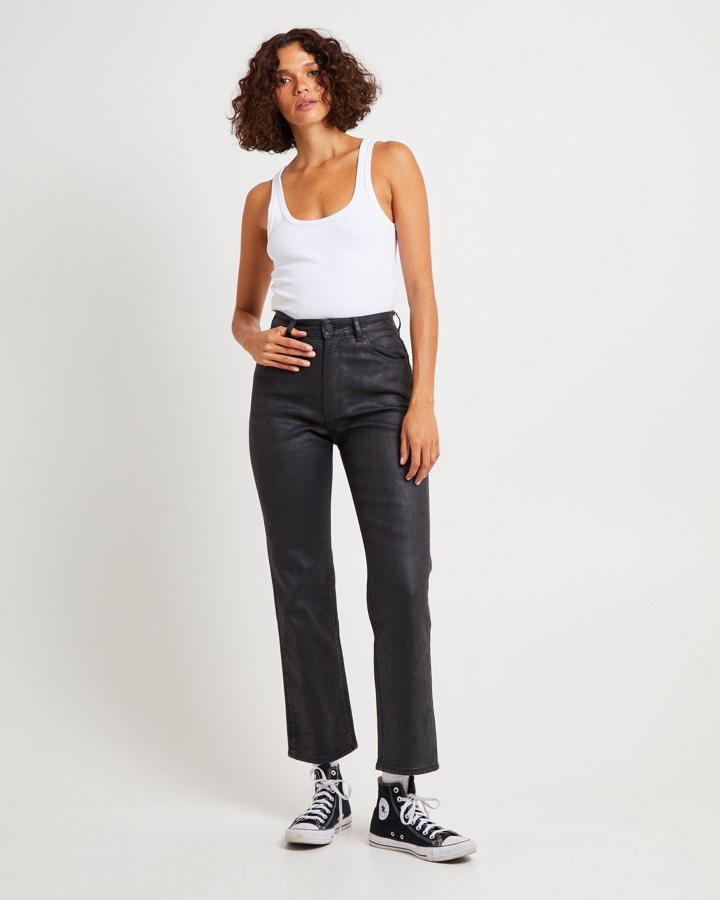 Sailor Scoop Coated Denim Jeans