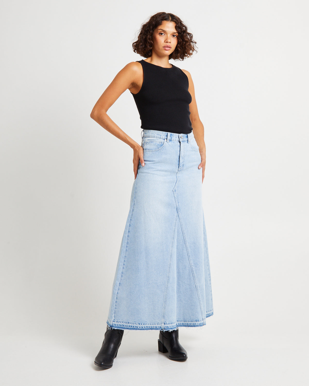 95 Denim Maxi Skirt Gina GINA
