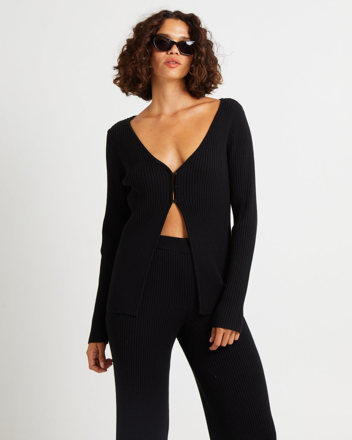 Kiah Long Sleeve Knit Top BLACK