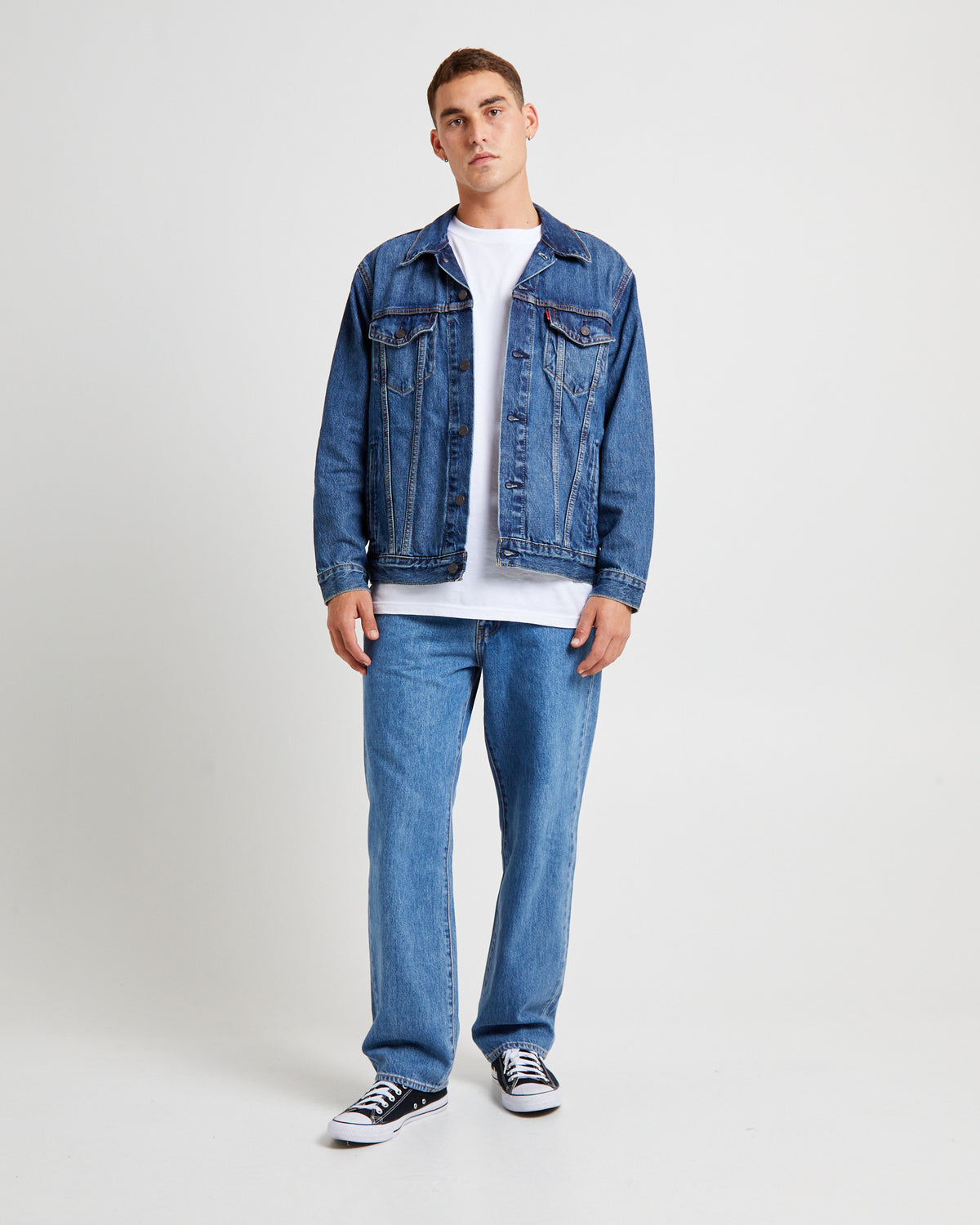 Relaxed Fit Trucker Denim Jacket Waterfalls WATERFALLS