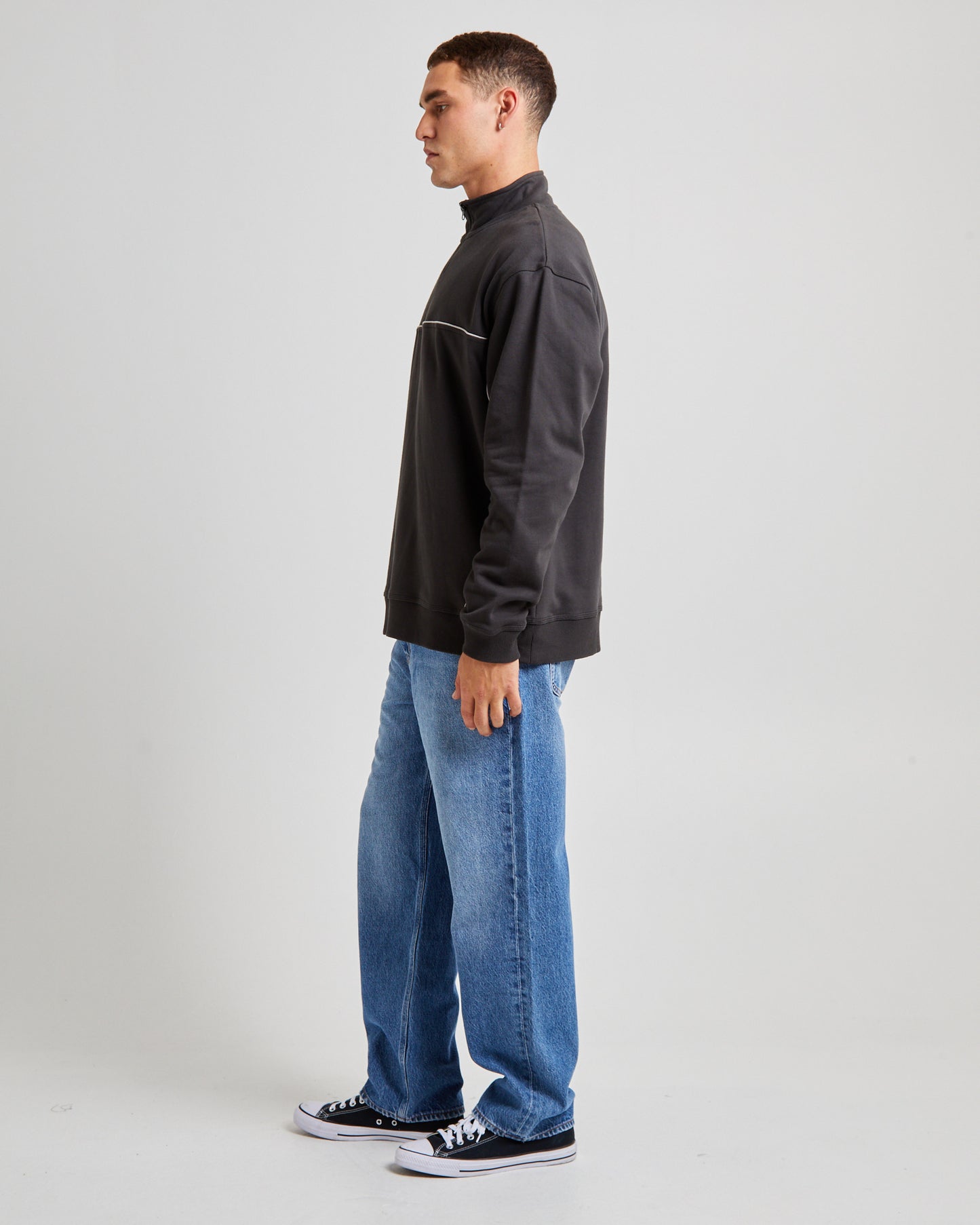 Pipeline Half Zip Fleece Jumper Black Contrast