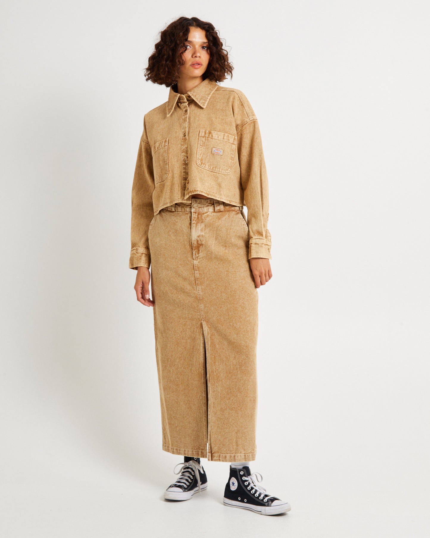 Florence Aged Denim Cropped Shacket