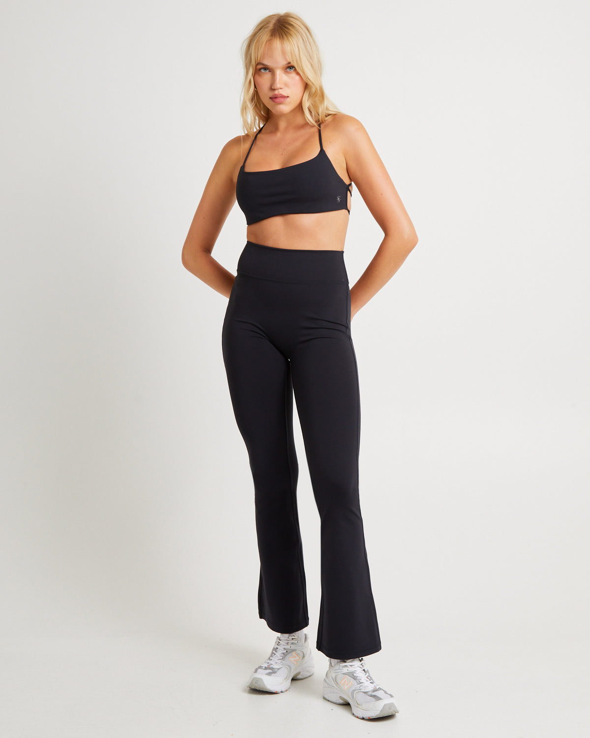Stringy Cross Back Crop Top BLACK