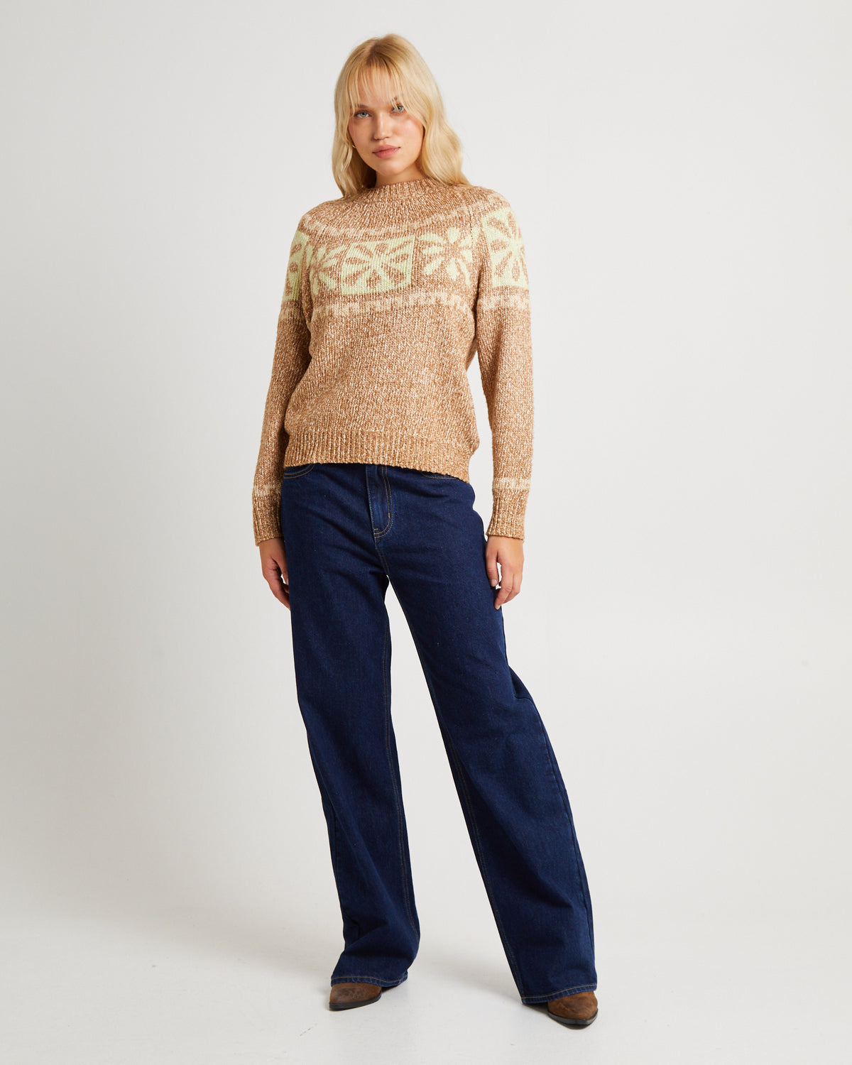 Daisy Chain Knit Sweater Caramel Lime CARAMEL LIME
