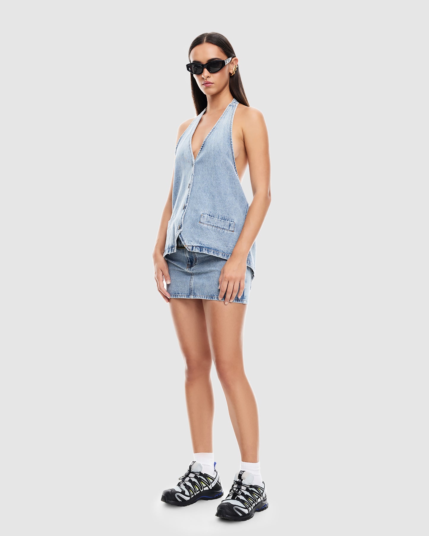 Hills Halter Denim Top