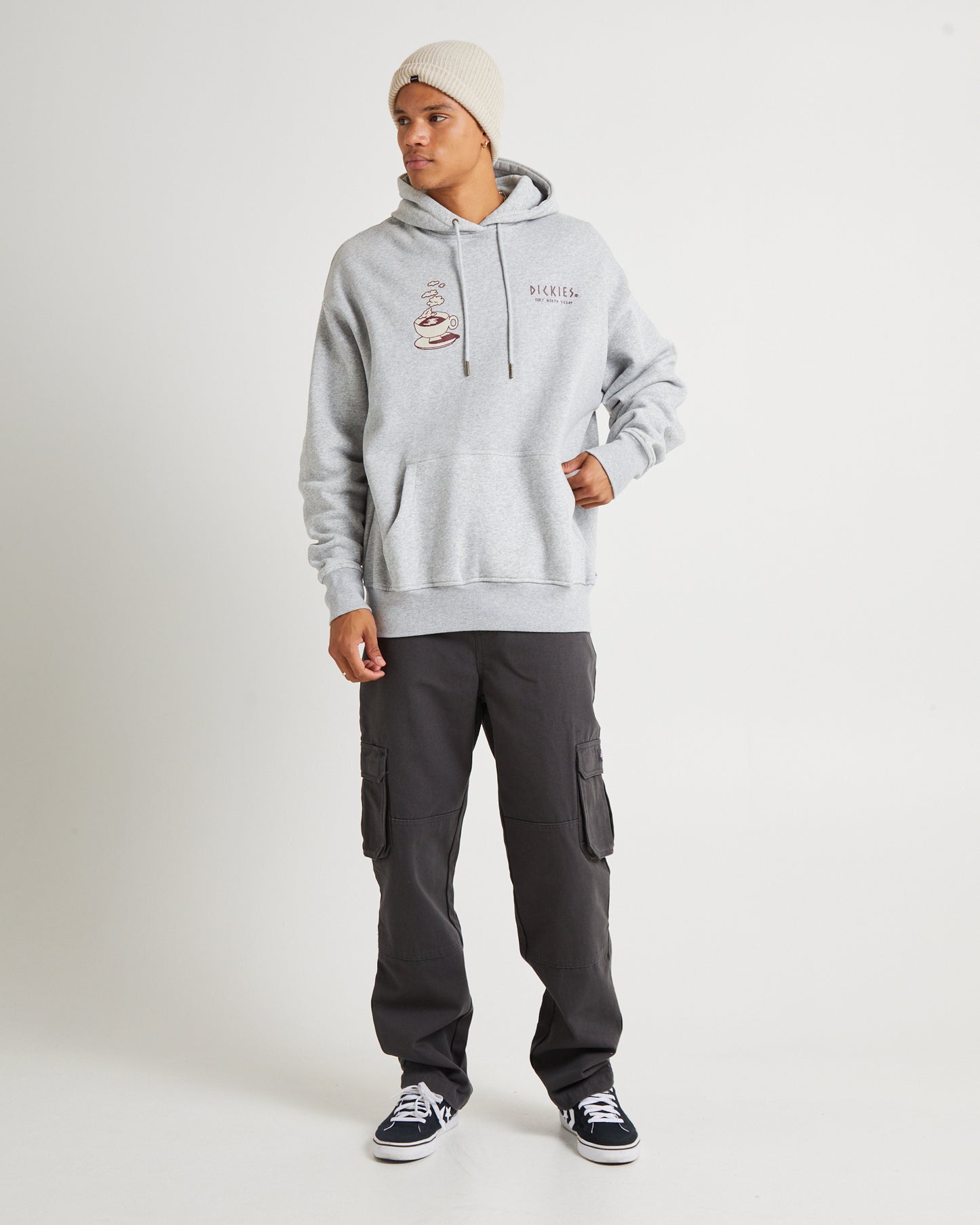 Coffee Hoodie Grey Marle