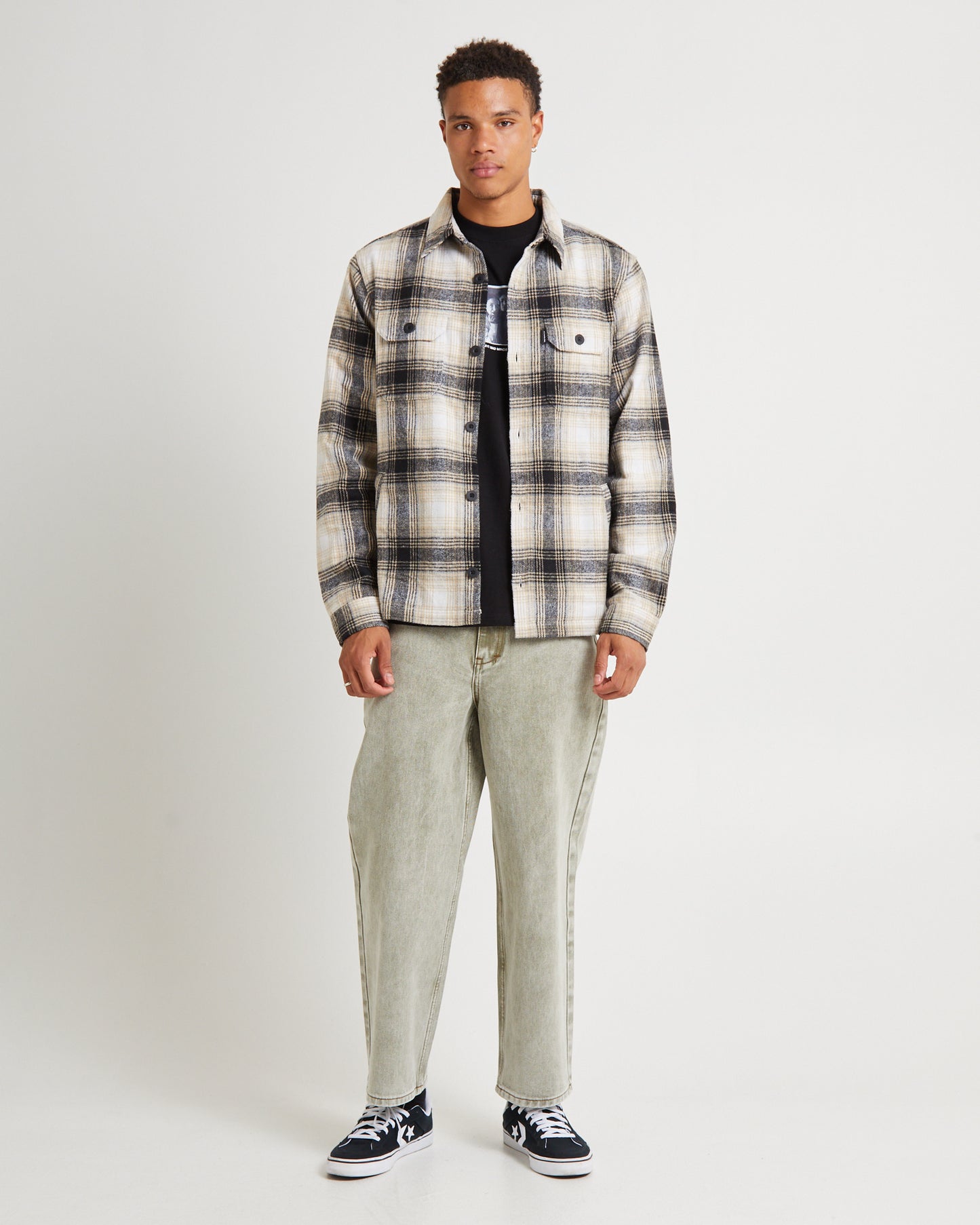 Lined Overshirt Black/Tan
