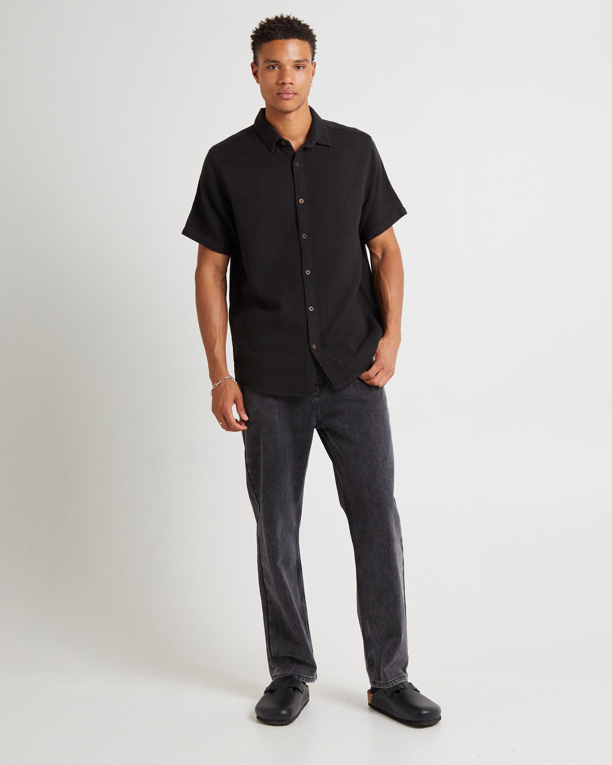Bon Weave Shirt Washed Black WASHED BLACK