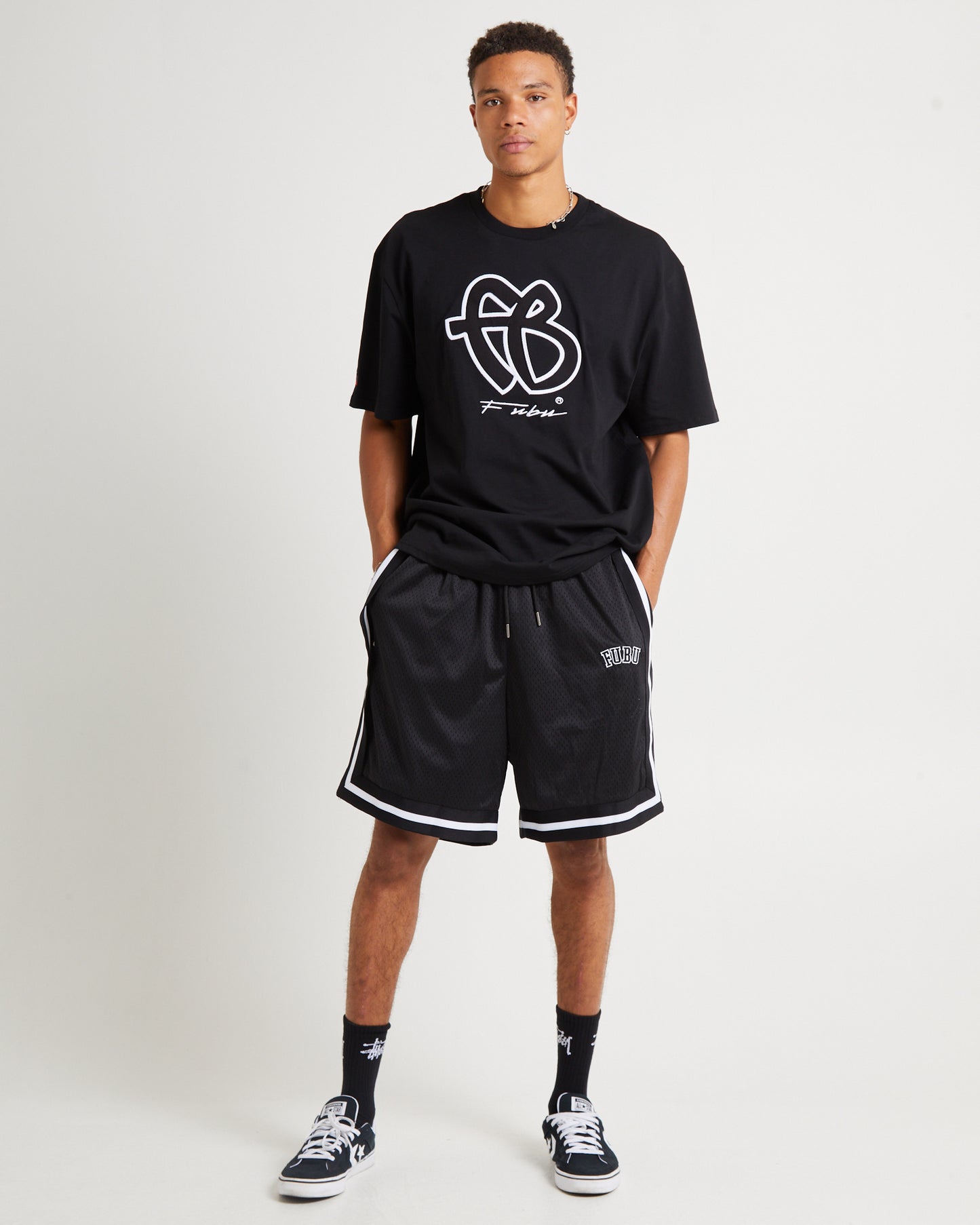 Varsity Mesh Shorts Black/White