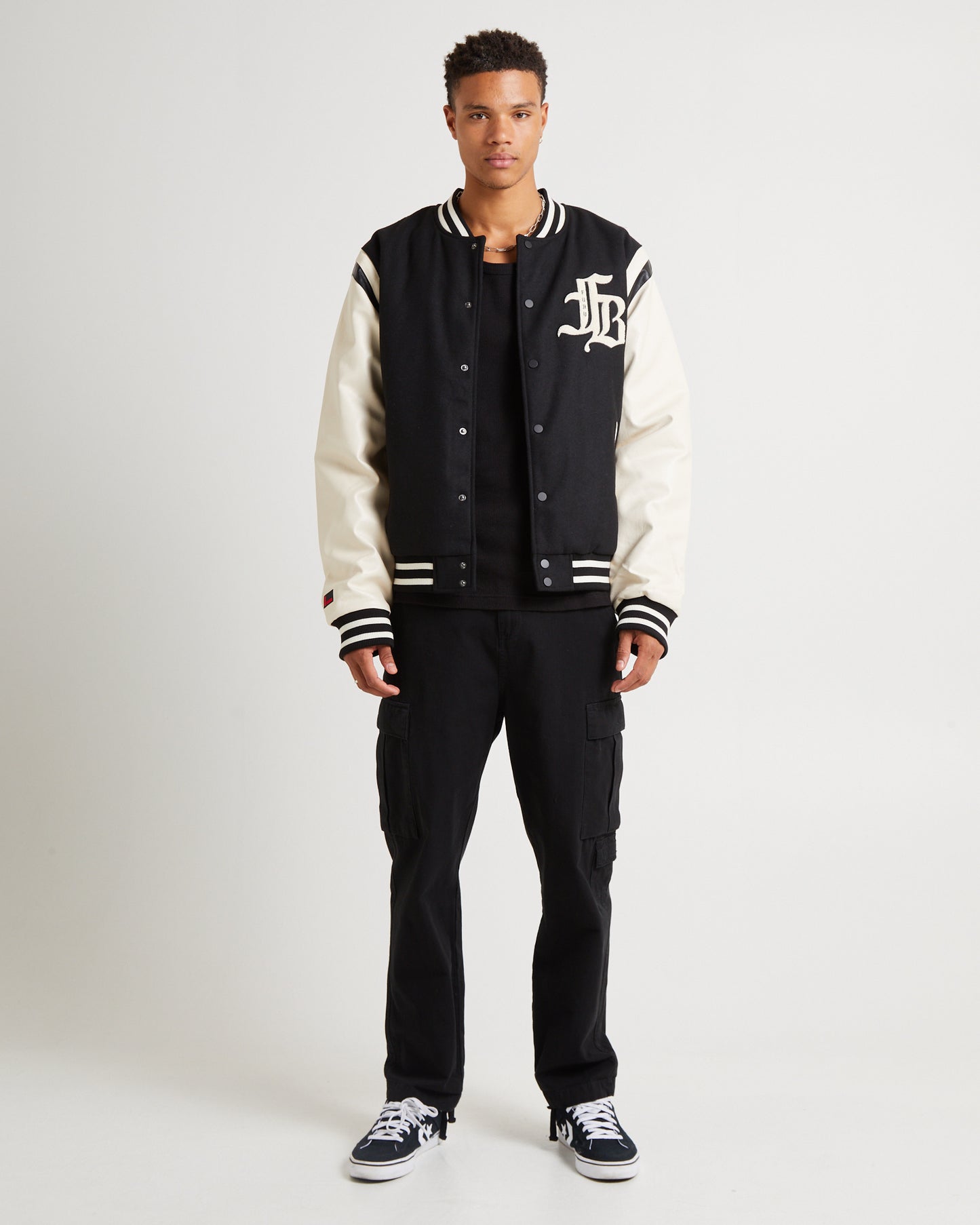 Old English College Jacket Black