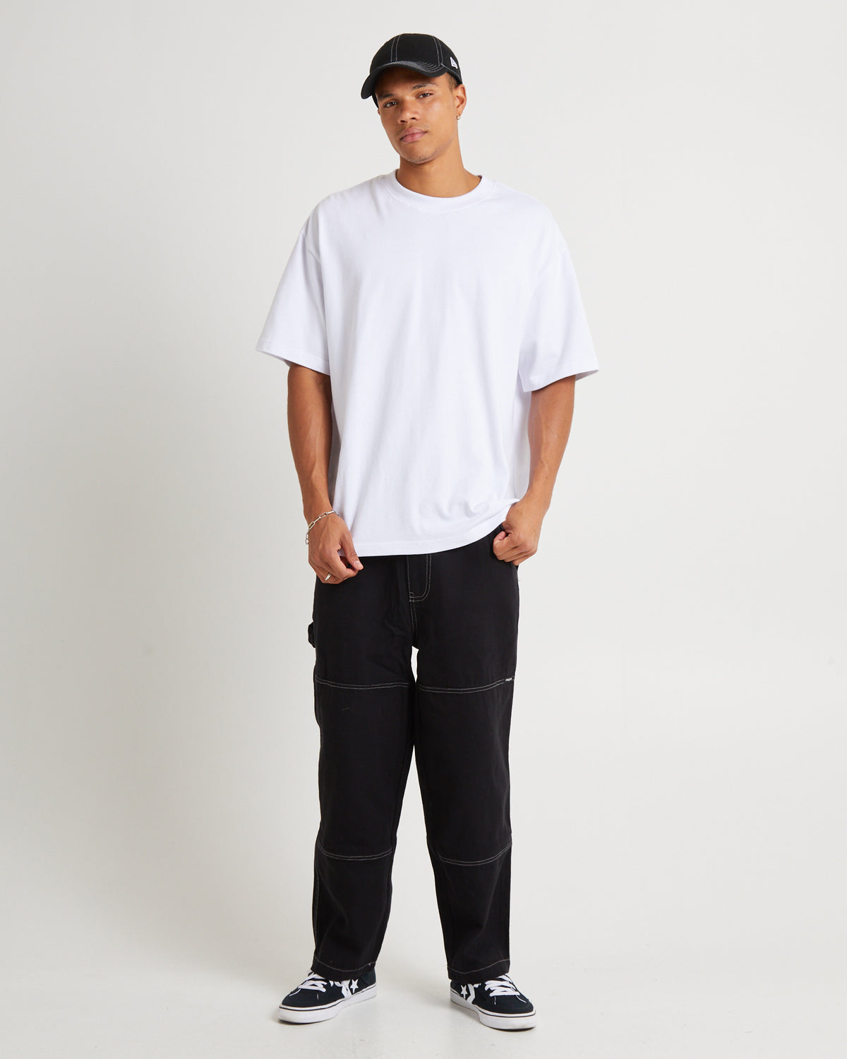 Timer Canvas Double Knee Pants BLACK