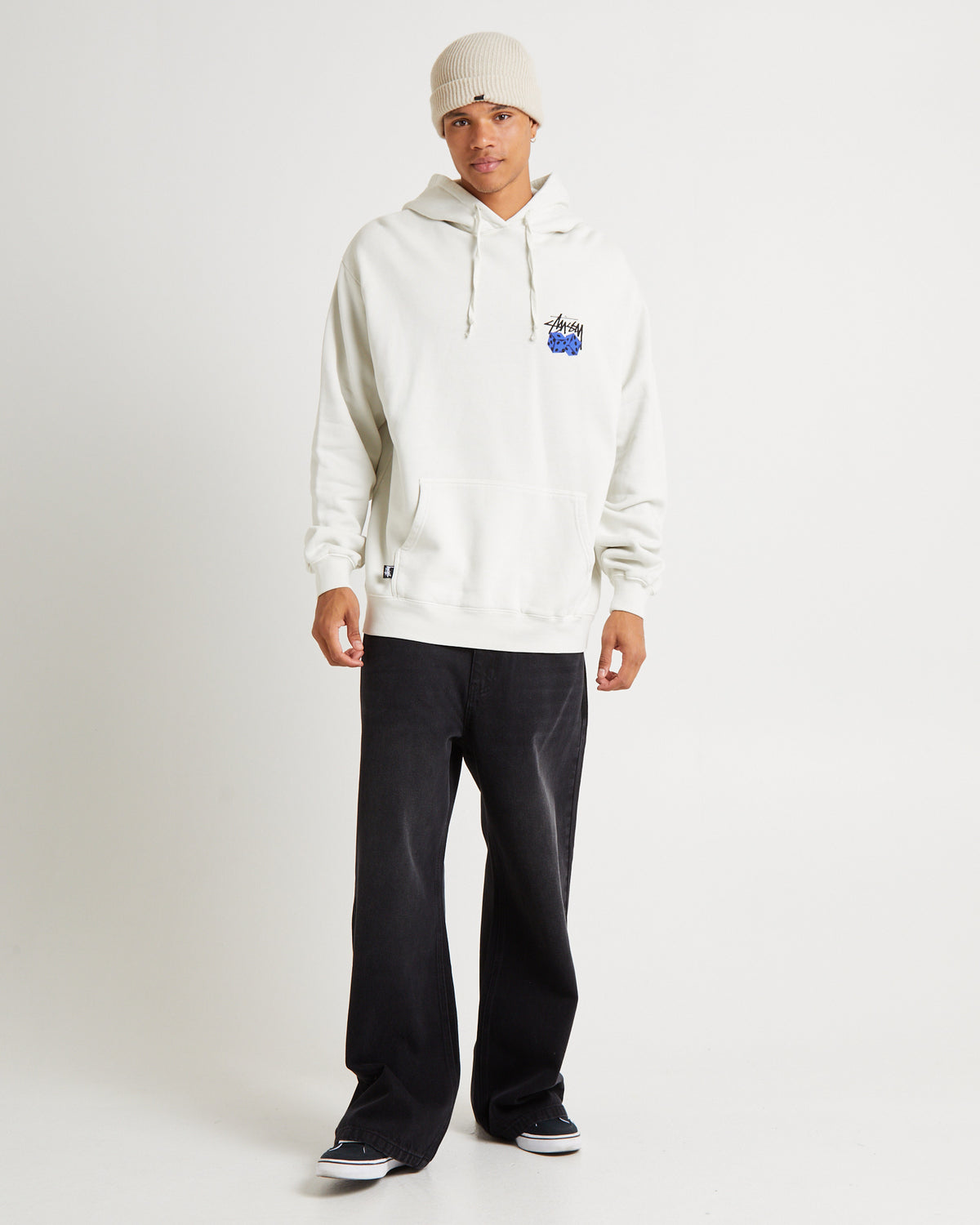 Pair Of Dice Fleece Hoodie Washed White PIGMENT WASHED WHITE