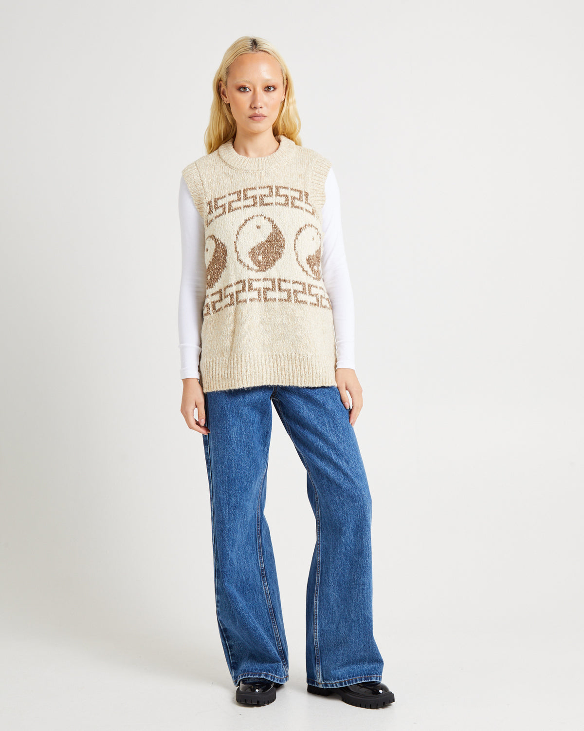 Yin & Yang Slouch Knot Vest Coco Sands YANG SLOUCH KNIT VEST COCO SANDS