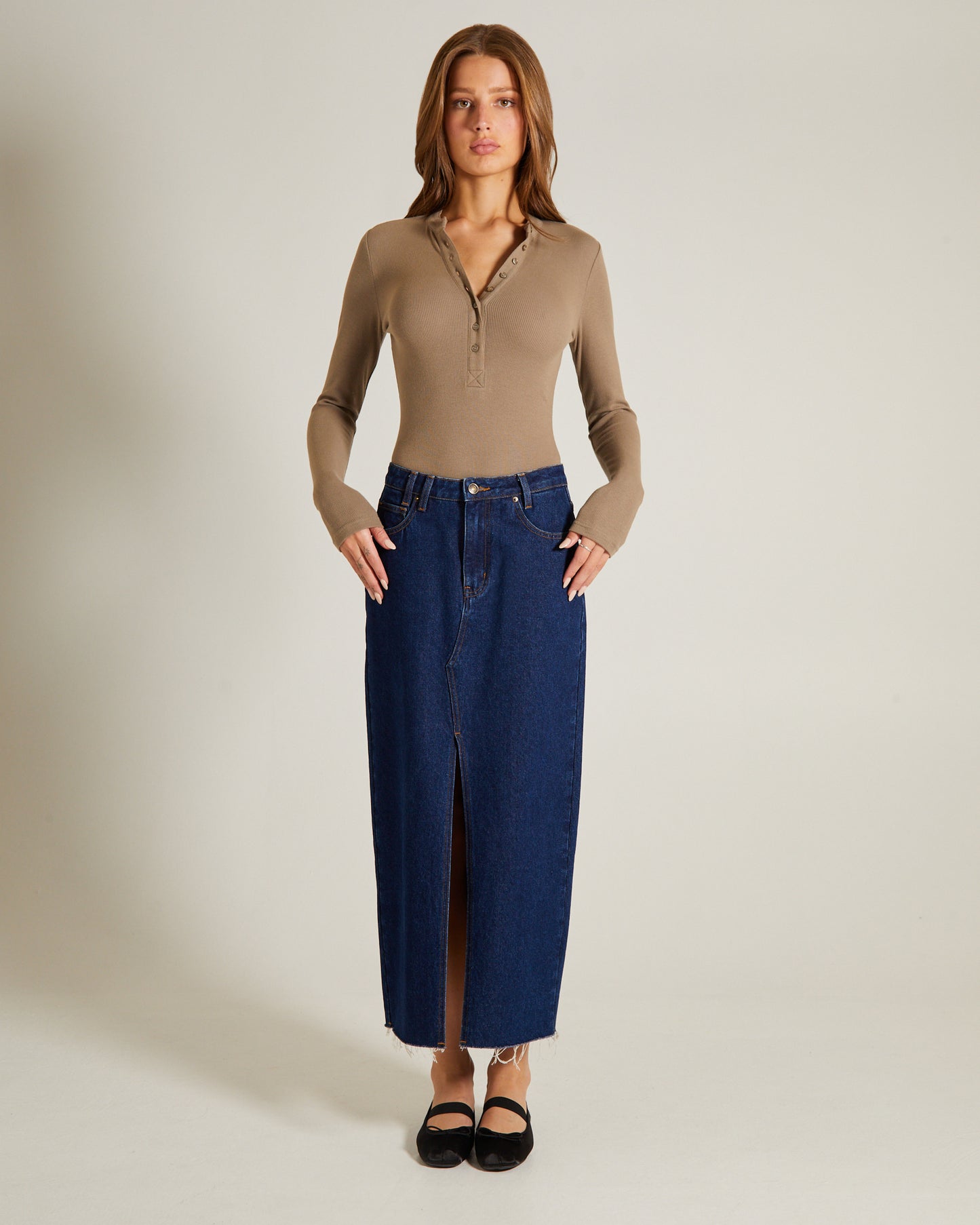 Button Front Long Sleeve Bodysuit