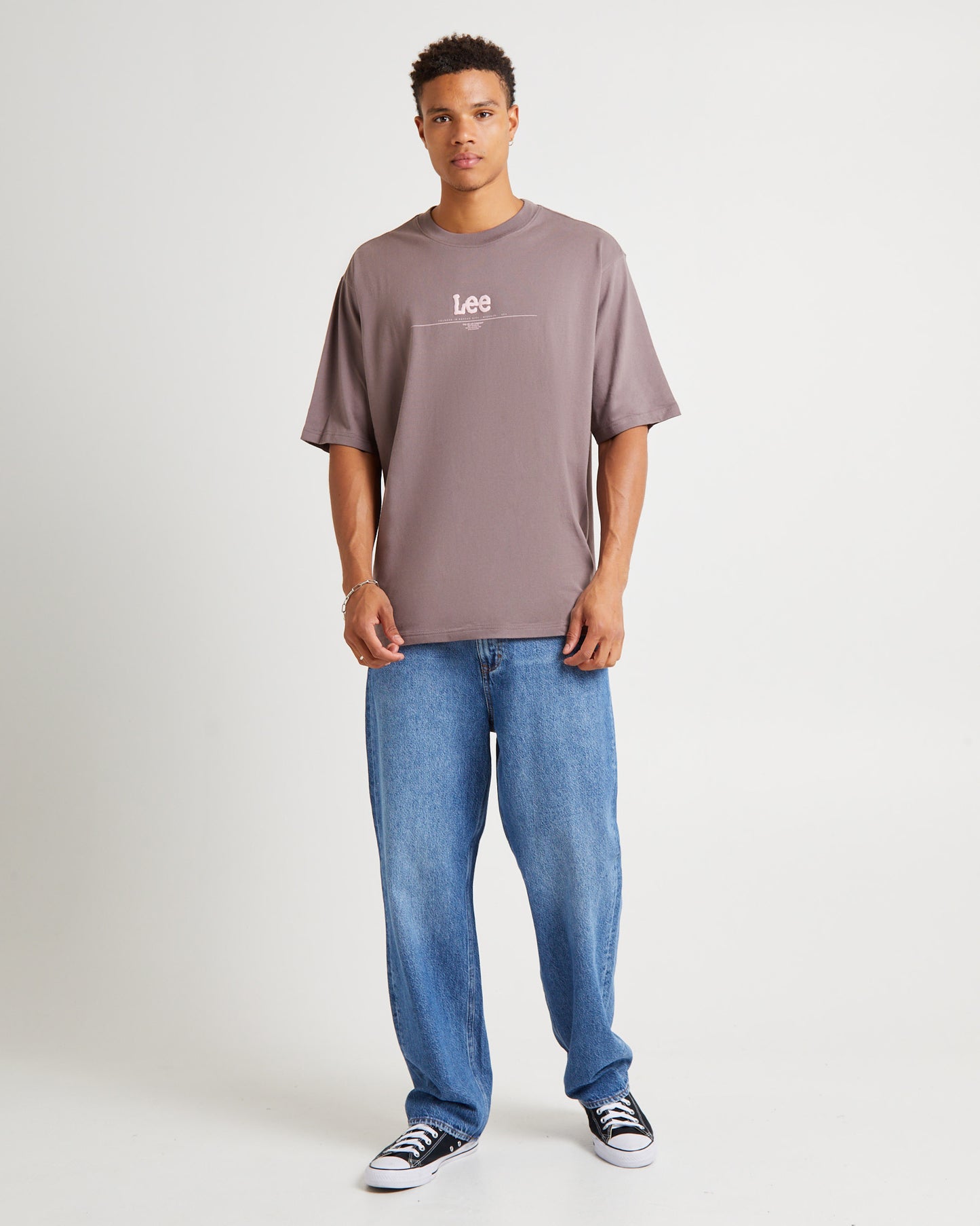 Skyline Puff Baggy T-Shirt Iron Plum