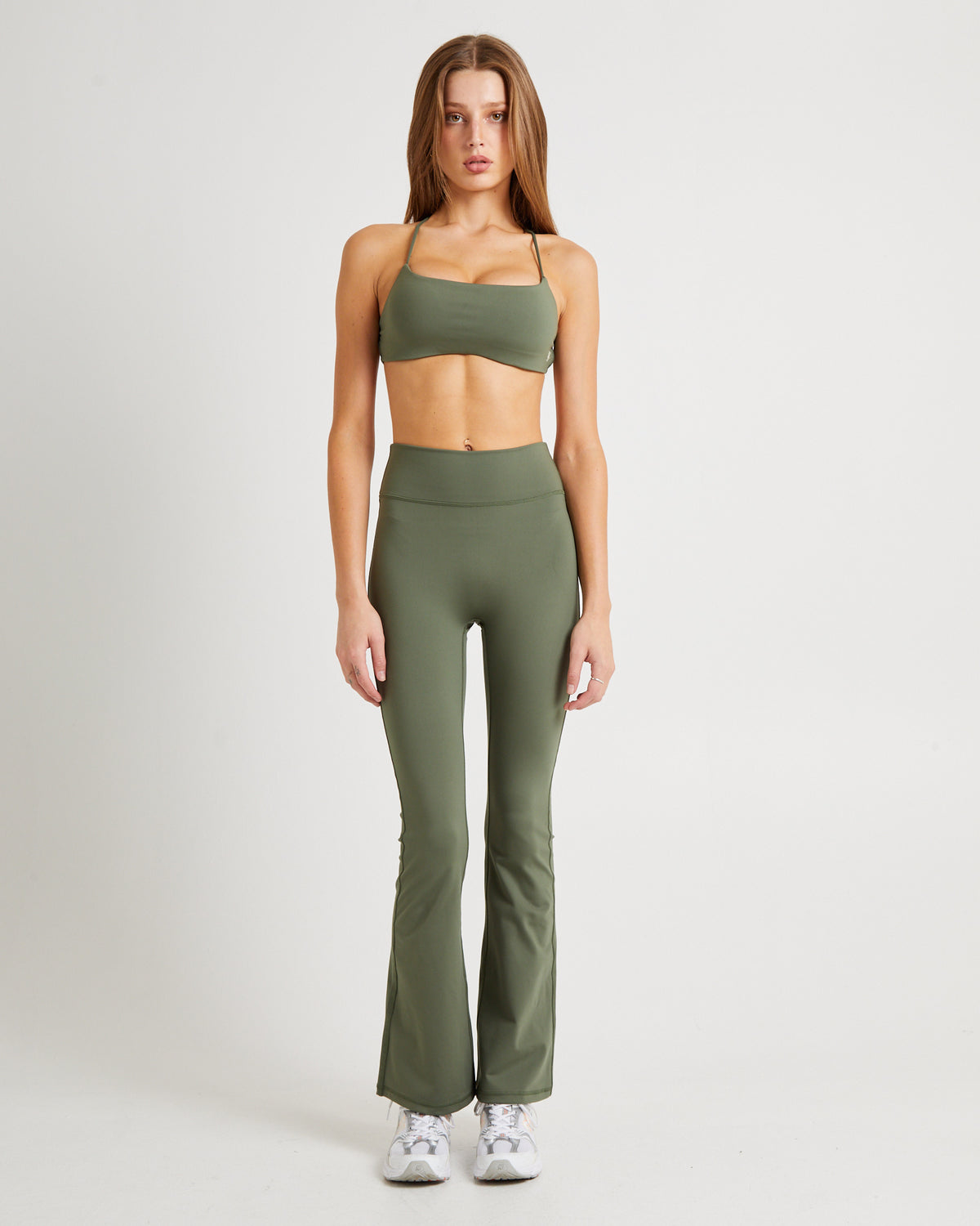 Stringy Cross Back Crop Top GREEN