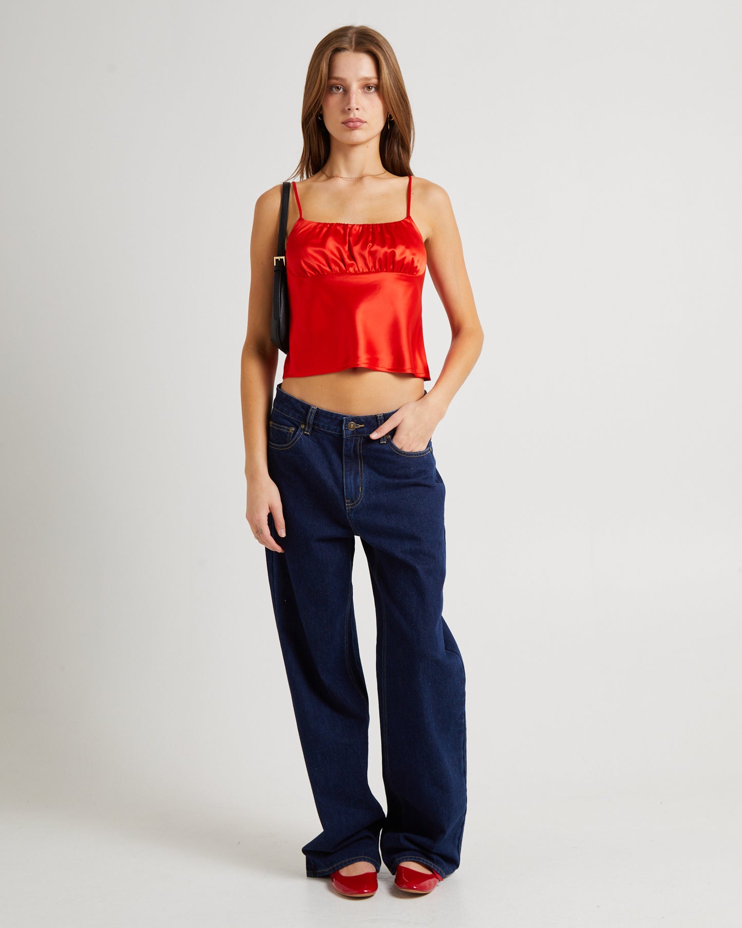 Ivy Ruched Silky Slip Top