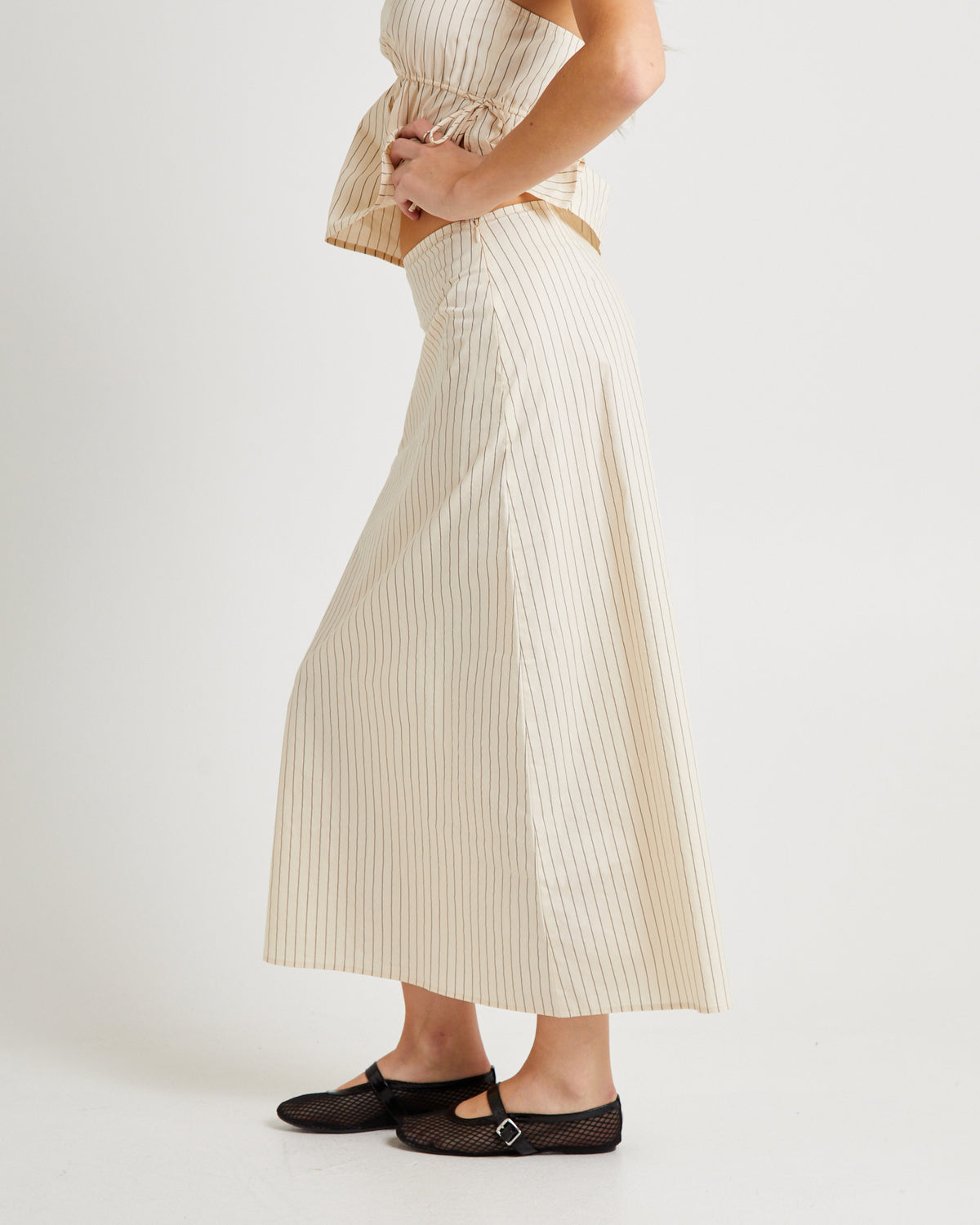 Bailey Stripe Maxi Skirt GREY STRIPE
