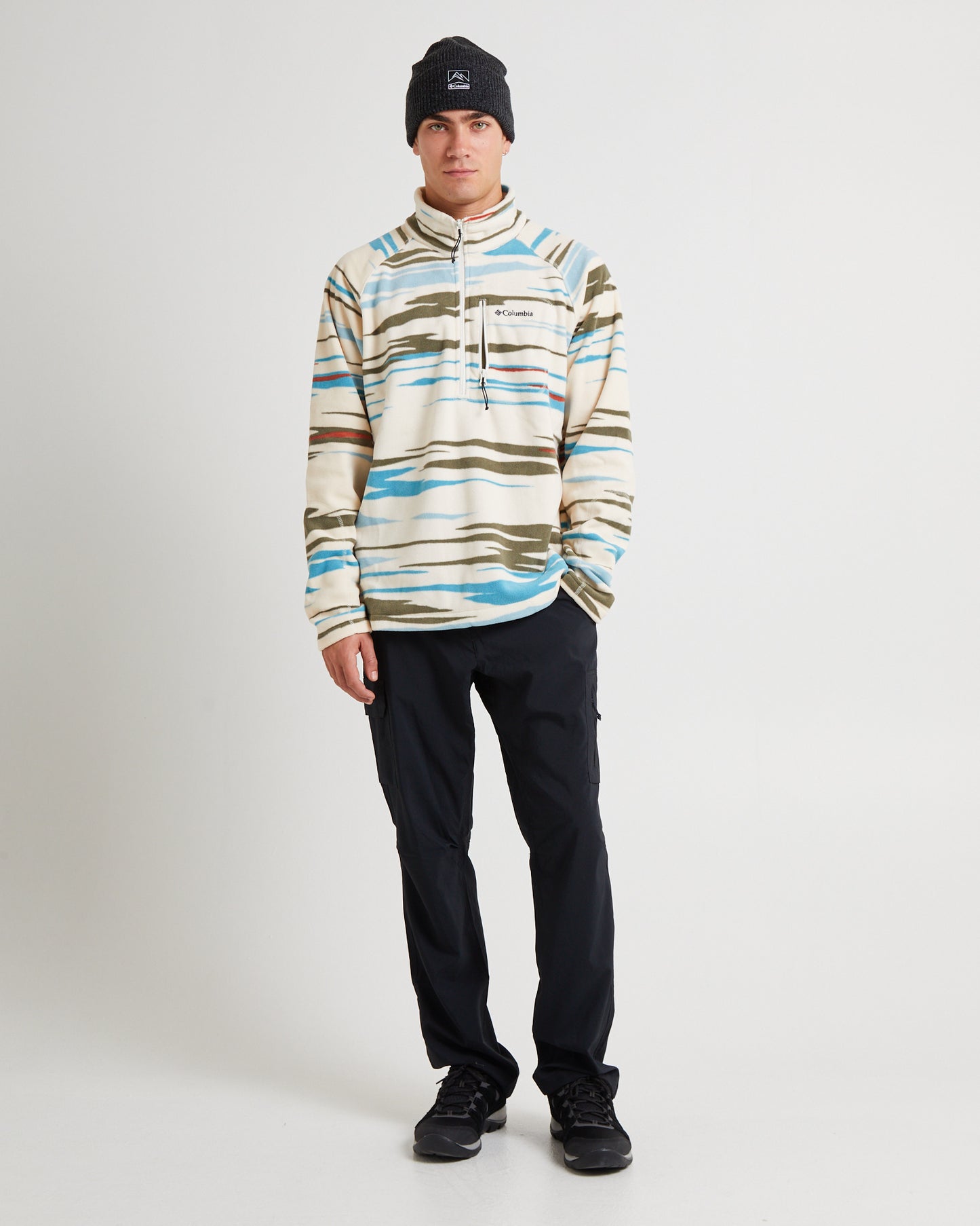 Fast Trek Printed Half Zip Jumper Chalk