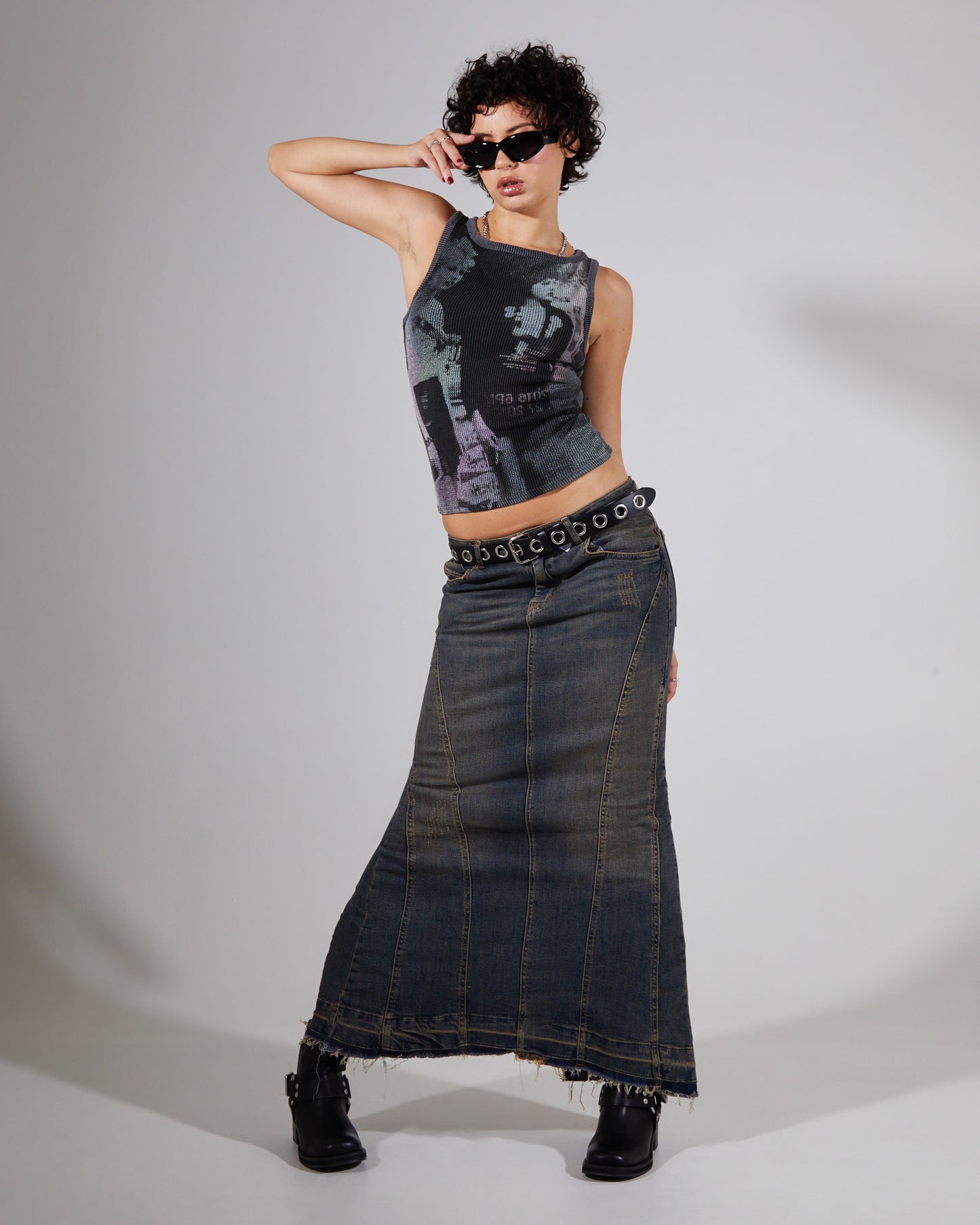 Mono Photo Rib Tank Top