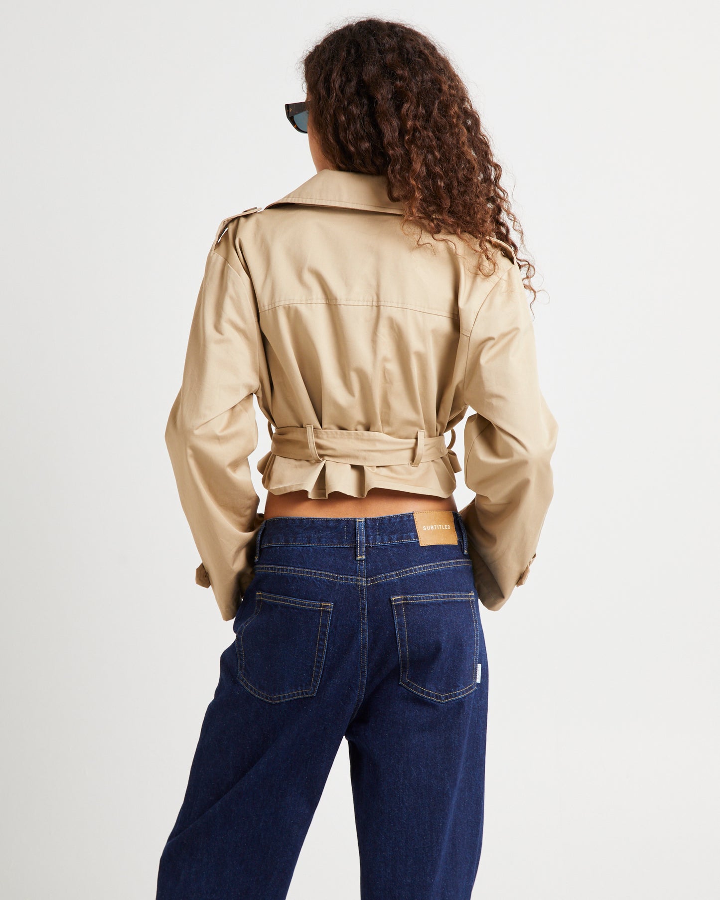 Morgan Boxy Cropped Trench Coat