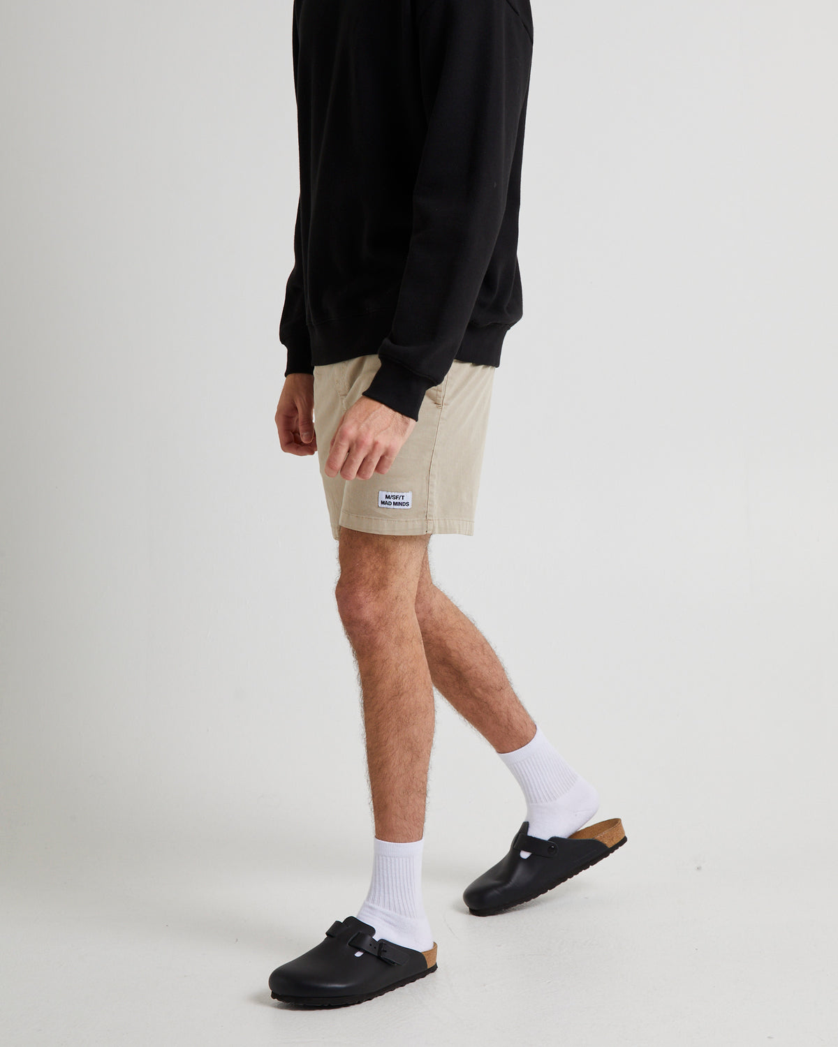 COTTON SUSPENDED SHORTS TAN