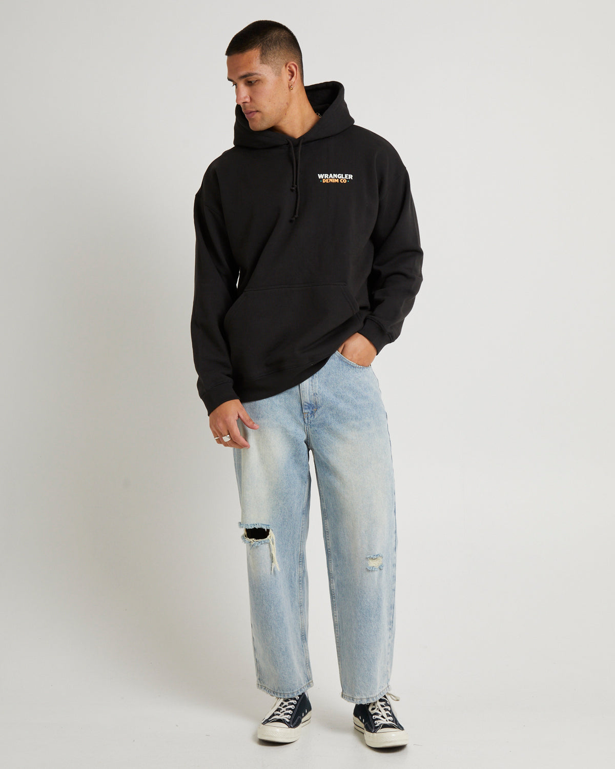 Rodeo Slacker Hoodie Worn Black WORN BLACK