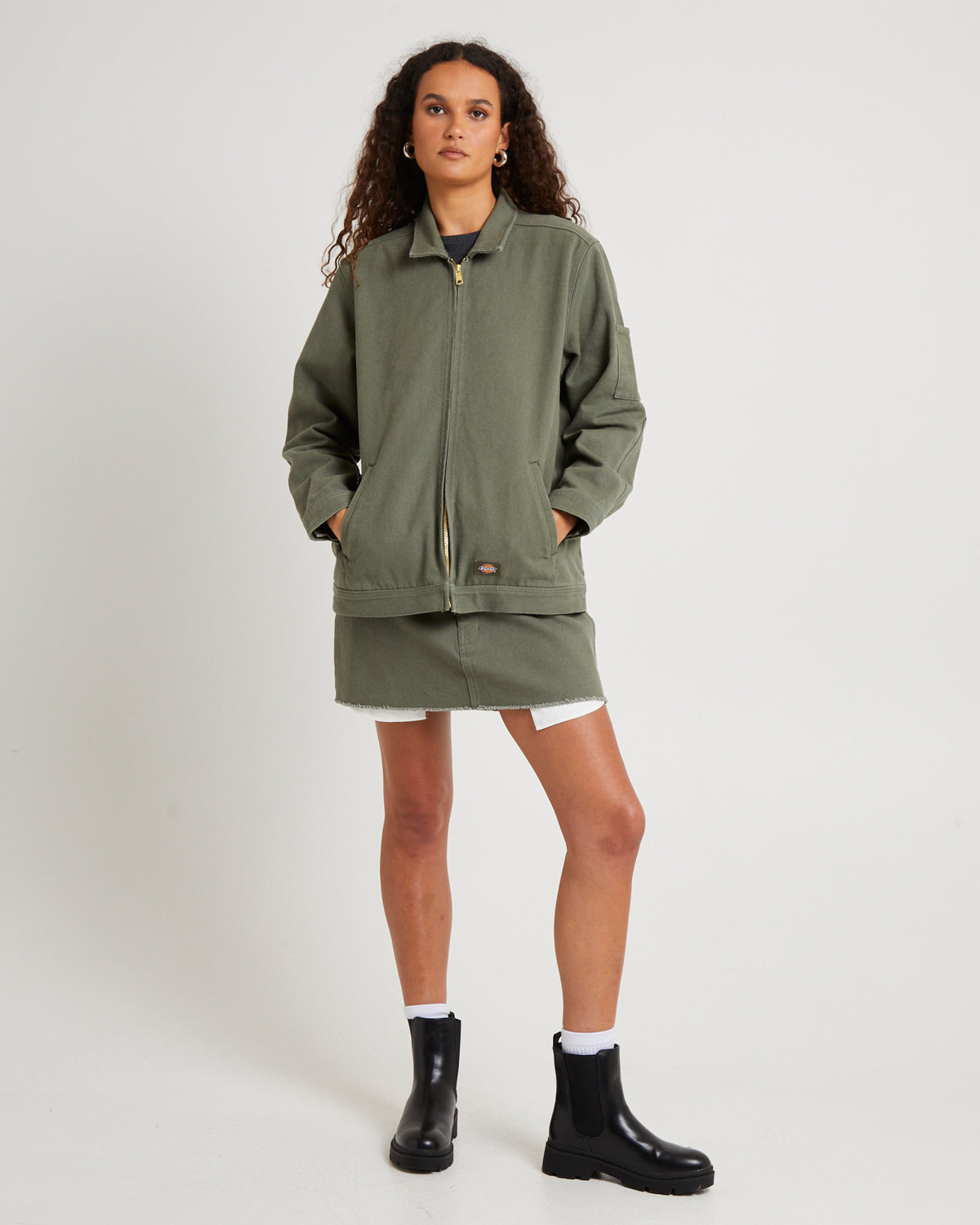 Eisenhower Lined Washed Canvas Jacket DARK KHAKI