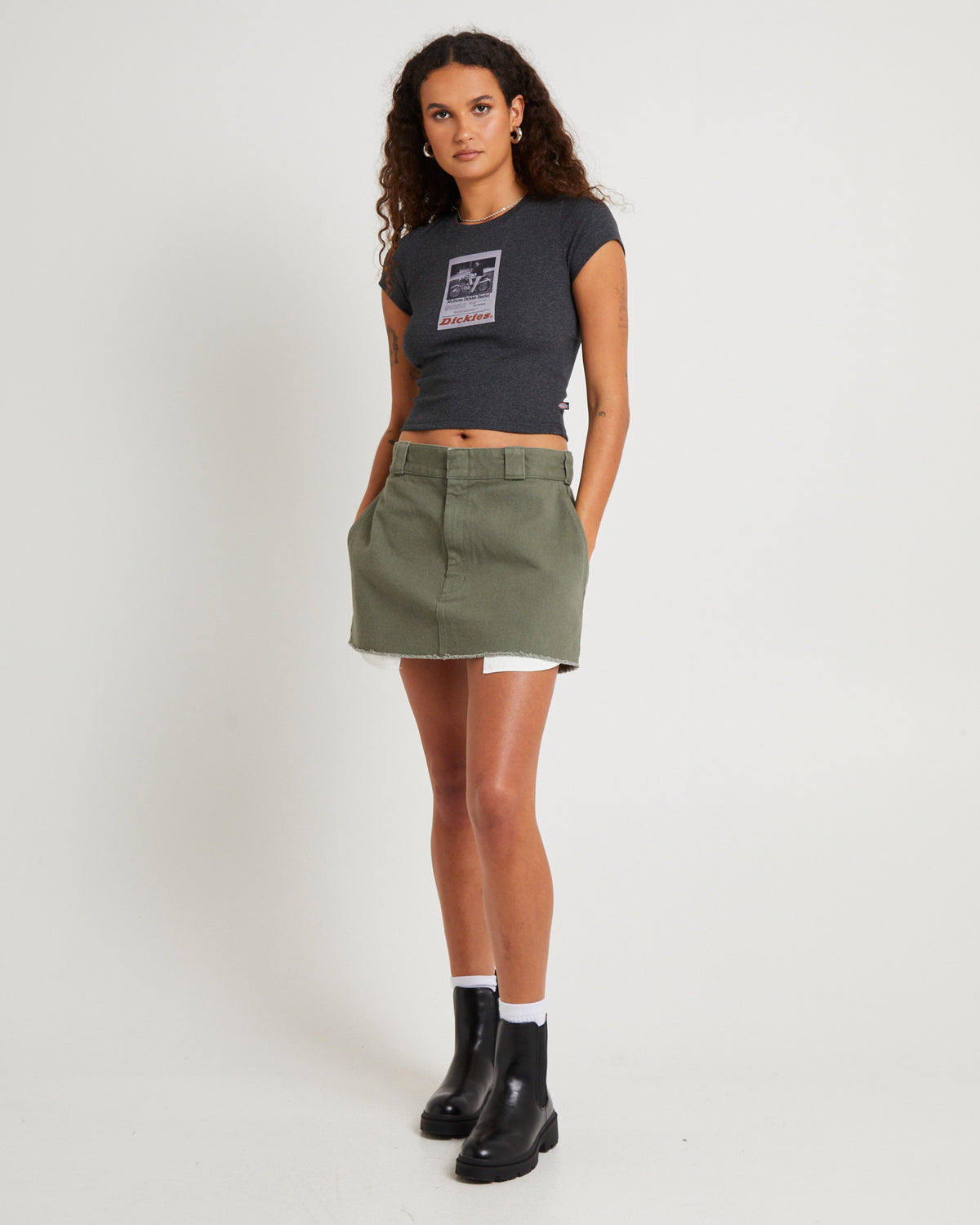 874 Mini Skirt DARK KHAKI