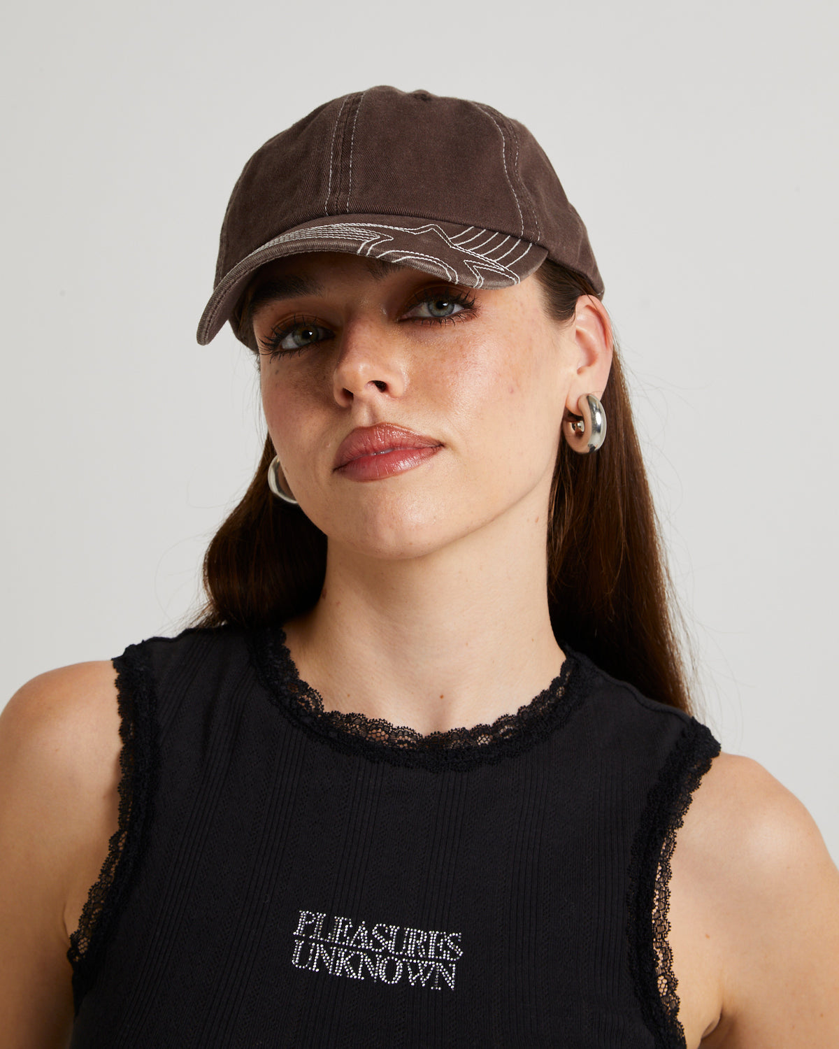 Unison Contrast Stitch Cap BROWN