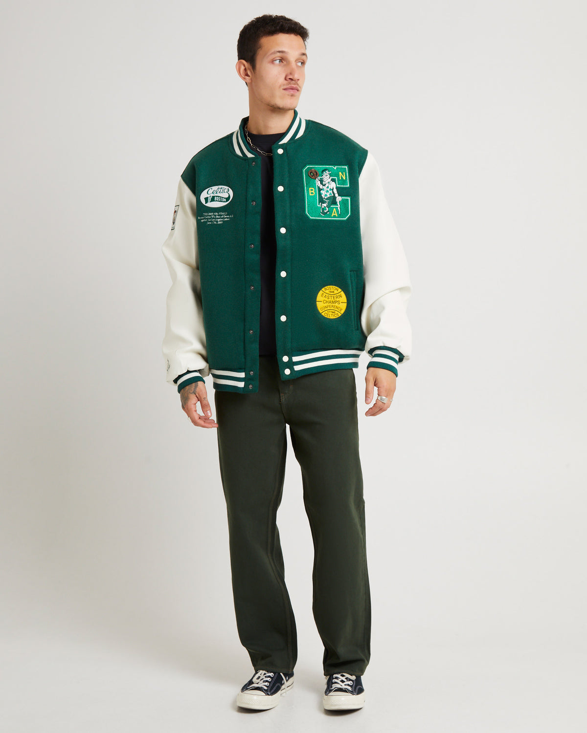 Champions Celtics Varsity Jacket GREEN