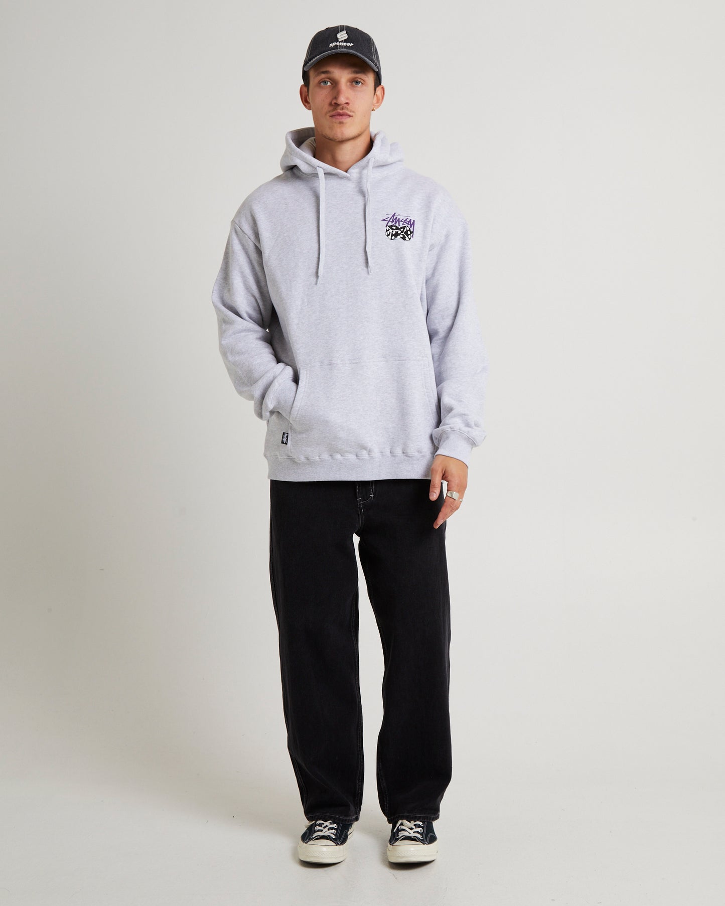 Pair Of Dice Fleece Hoodie Washed White
