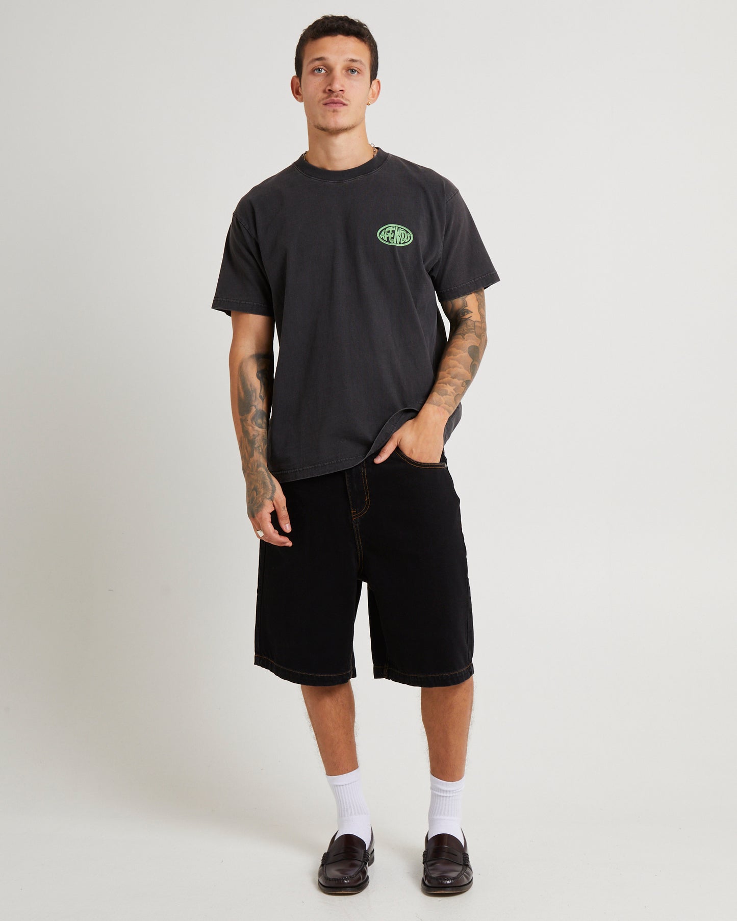 Frogga Heavy Boxy Fit T-Shirt Stone Black