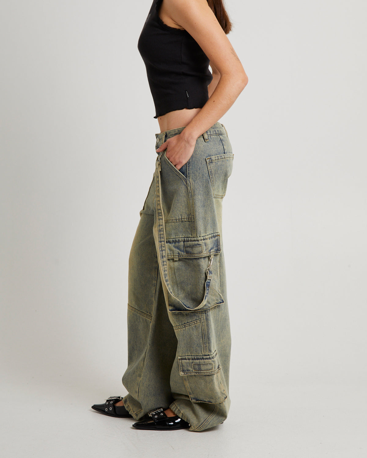 Remedy Denim Cargo Pants BERLIN BLUE