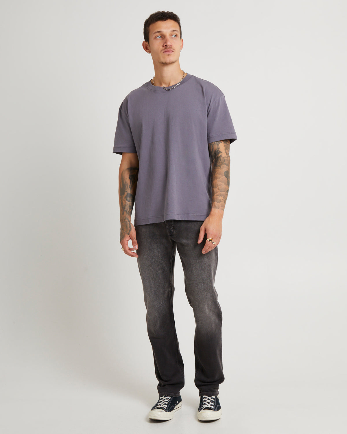 Lou Straight Denim Jeans Argent ARGENT
